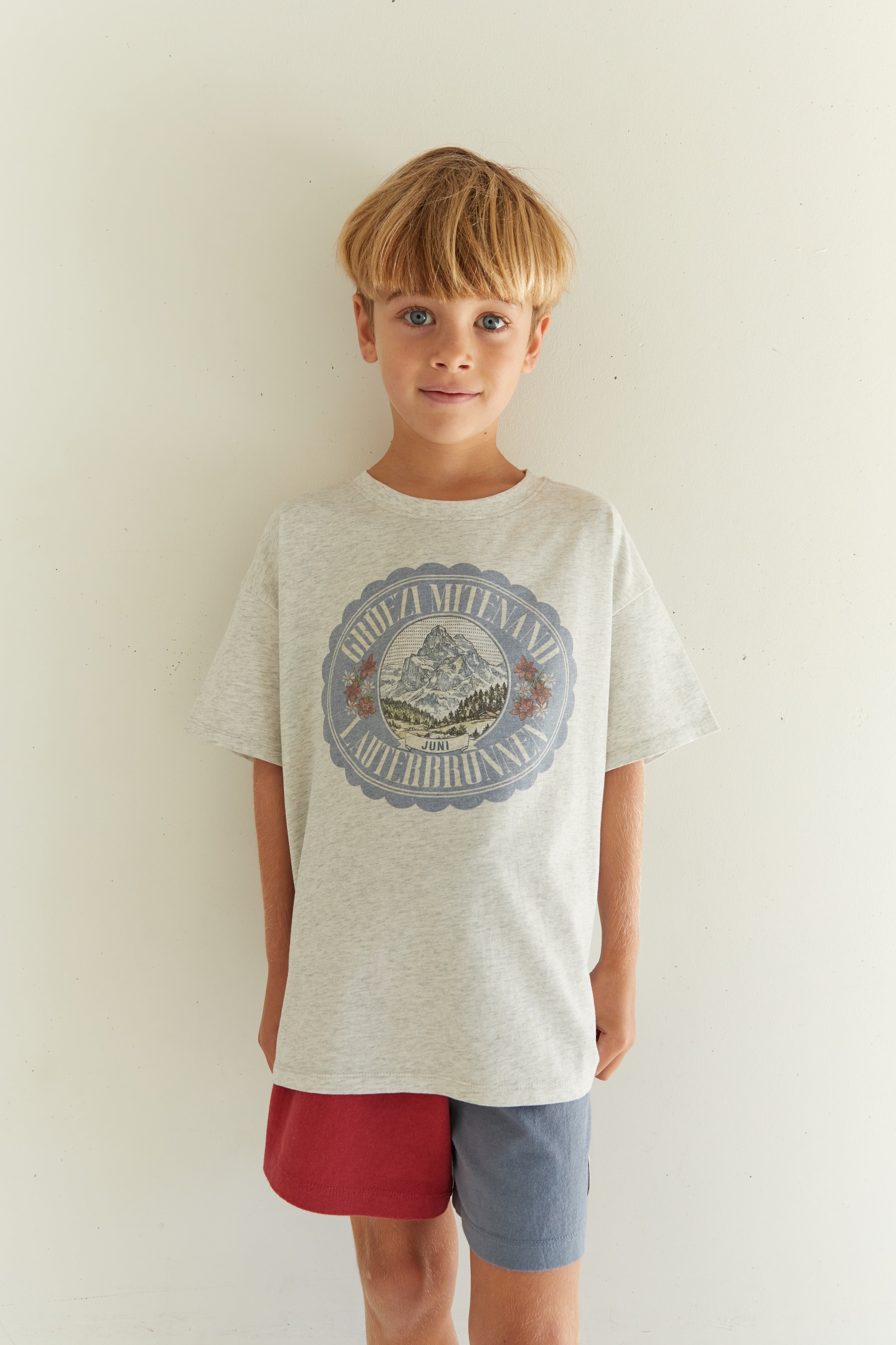 Juni JNR Alpine Tee - Grey Marle (Coming Soon)