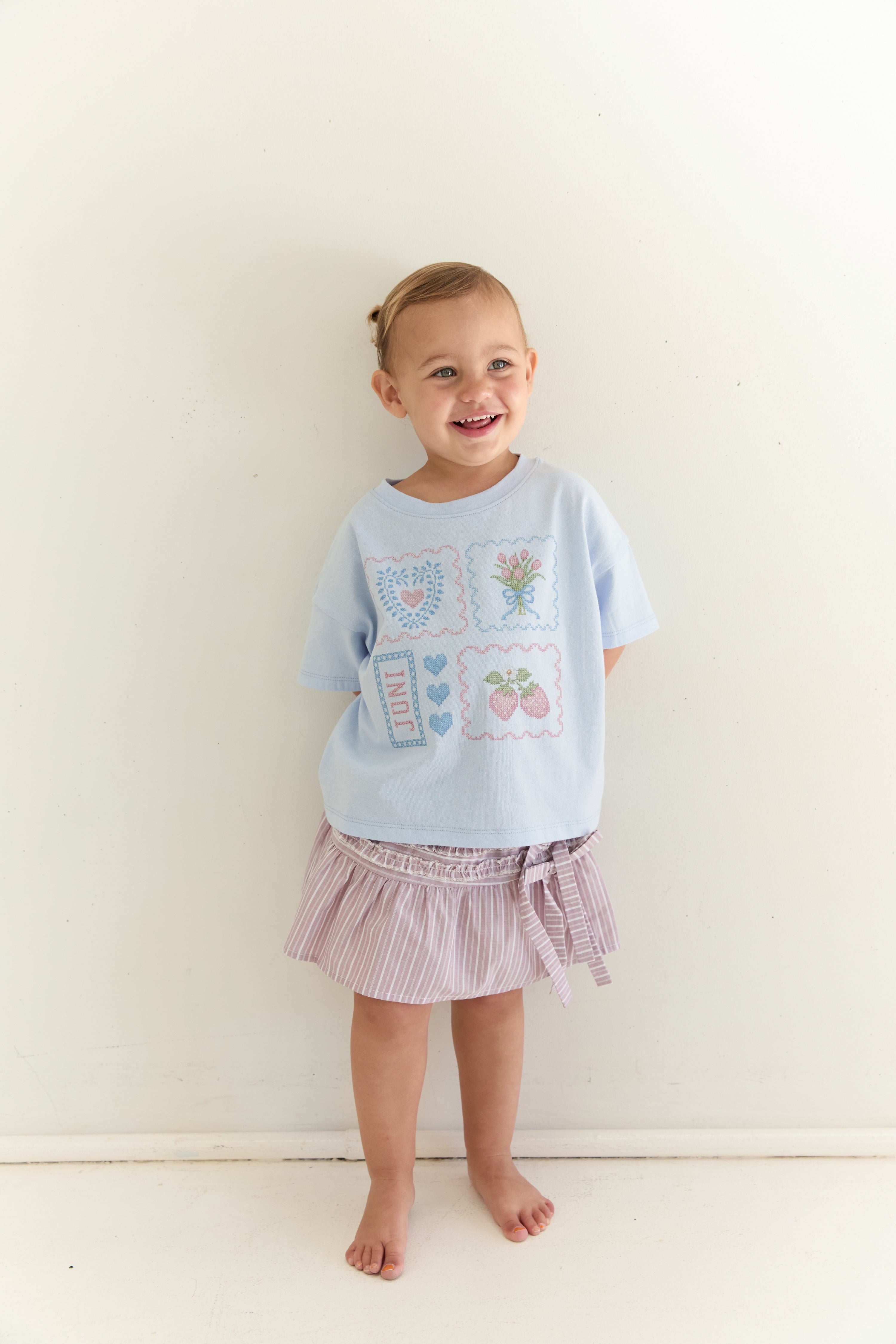 Juni JNR Annika Skirt - Rosa Stripe (Coming Soon)