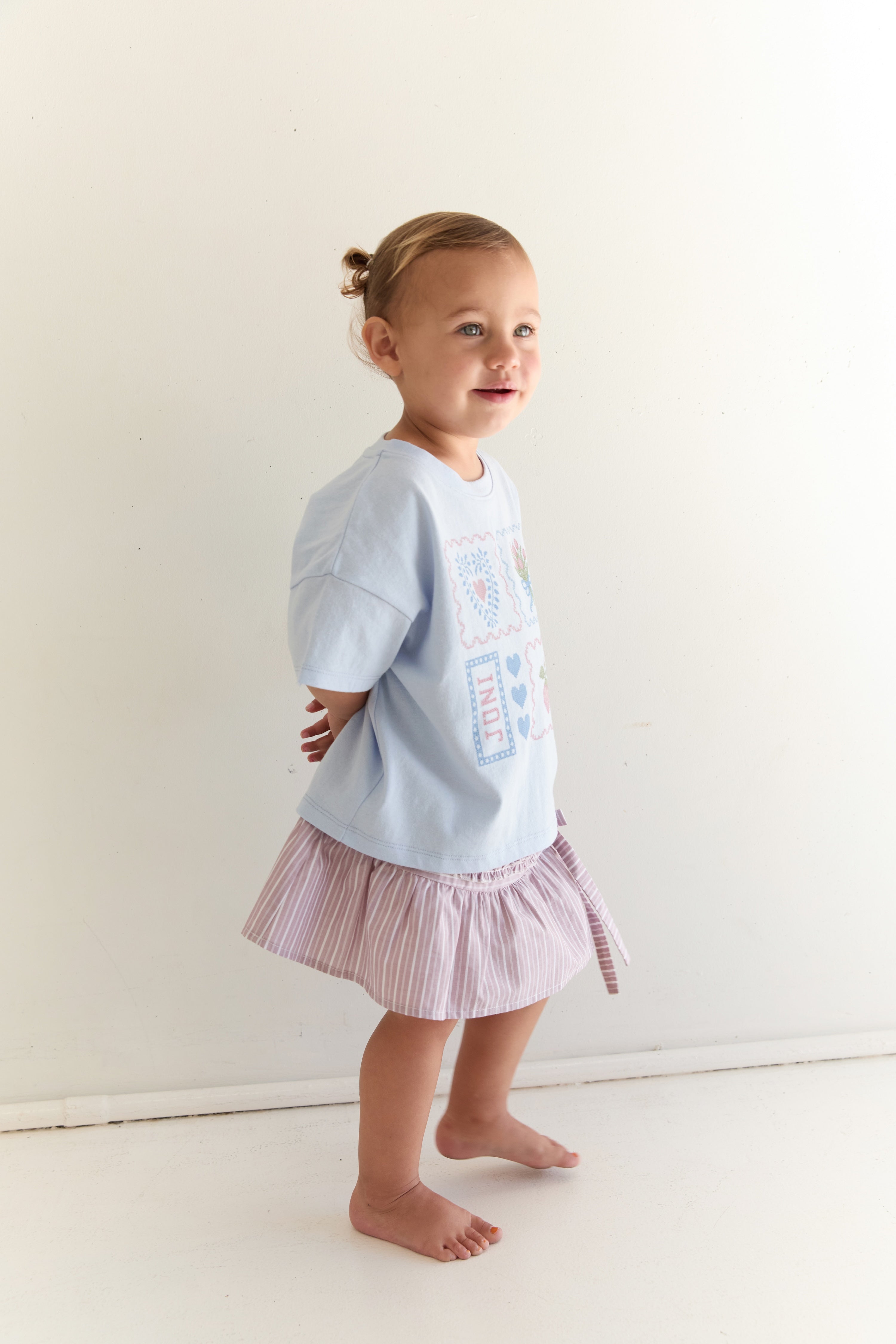 Juni JNR Annika Skirt - Rosa Stripe (Coming Soon)