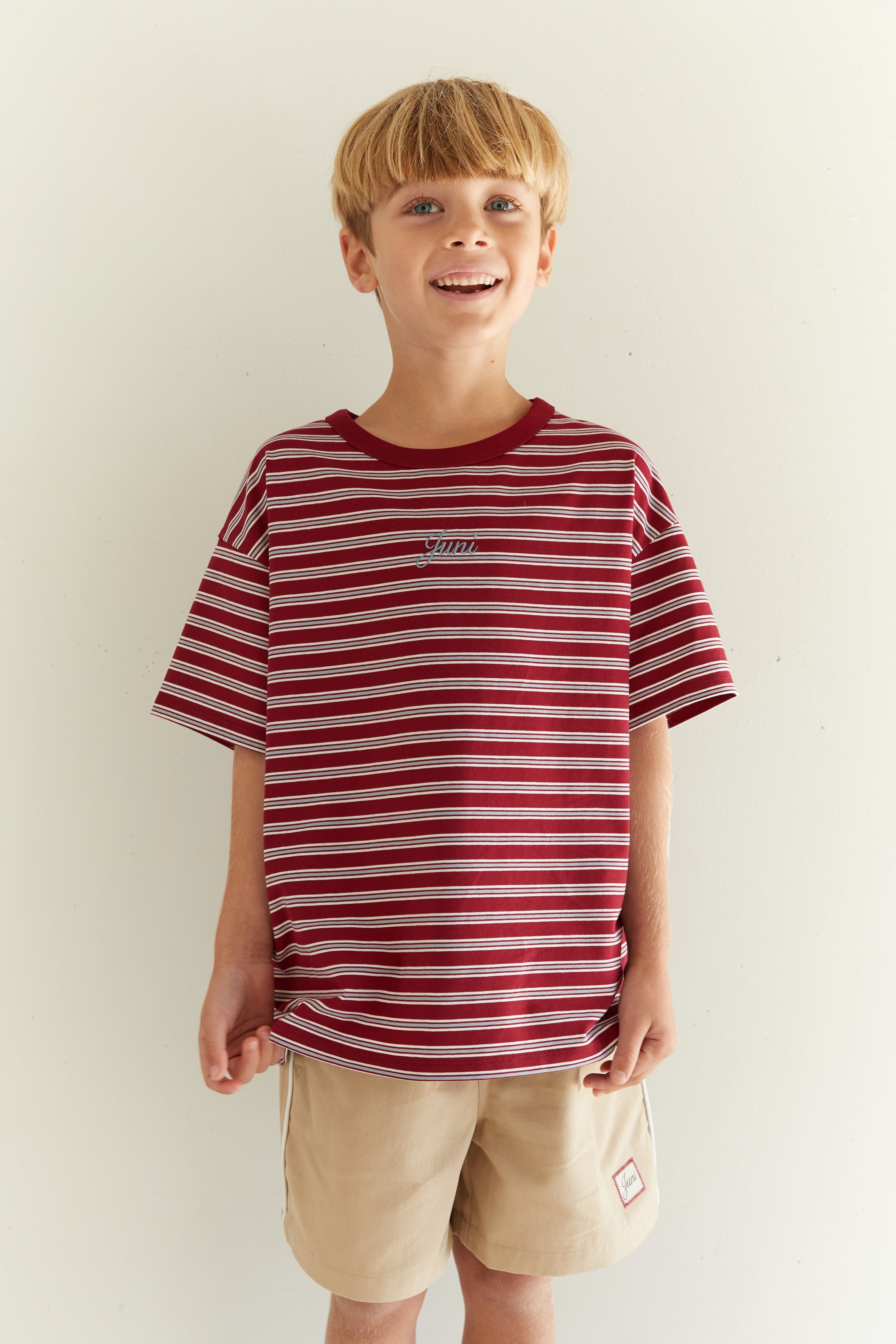 Juni JNR Zion Tee - Cherry Stripe (Coming Soon)