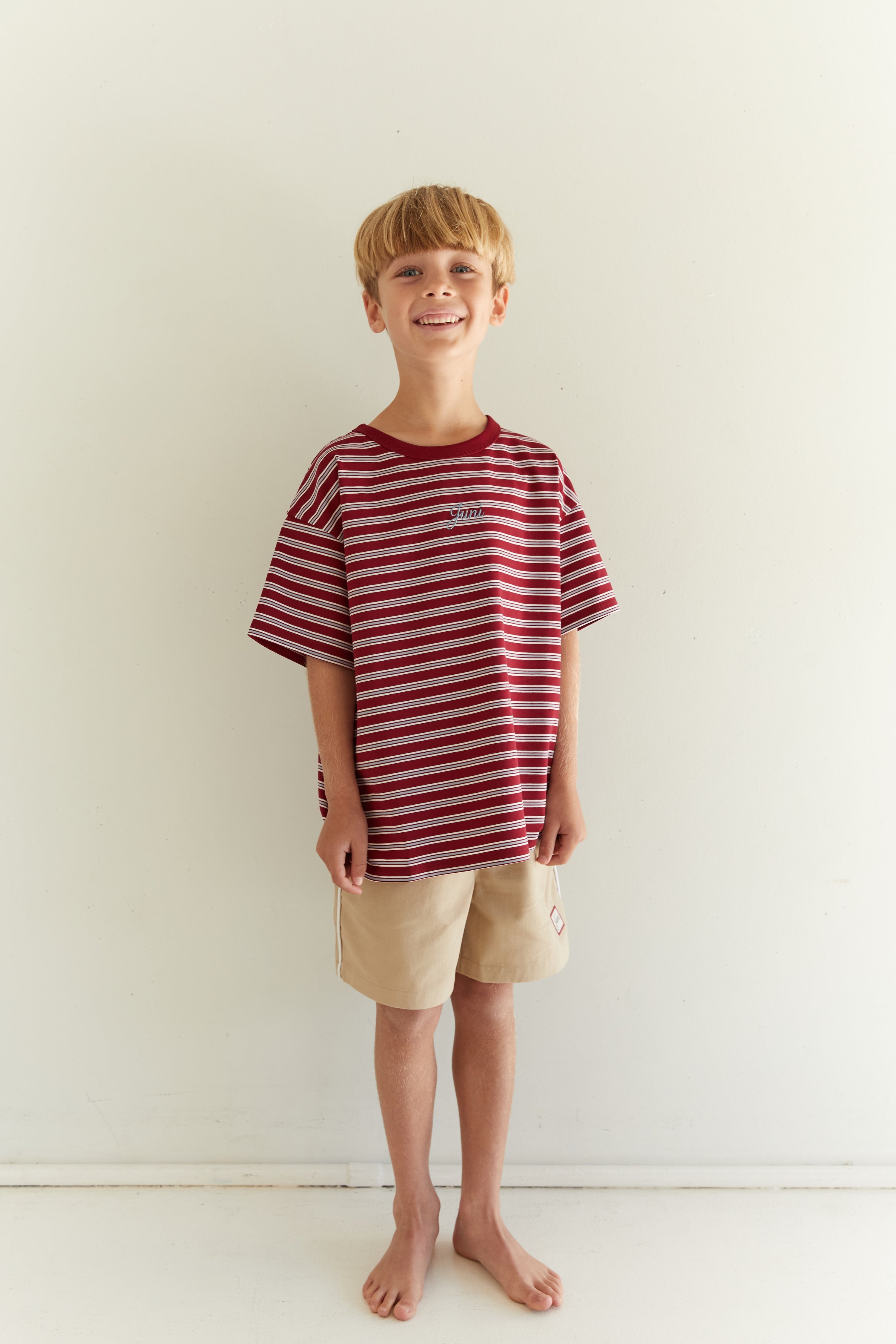 Juni JNR Zion Tee - Cherry Stripe (Coming Soon)