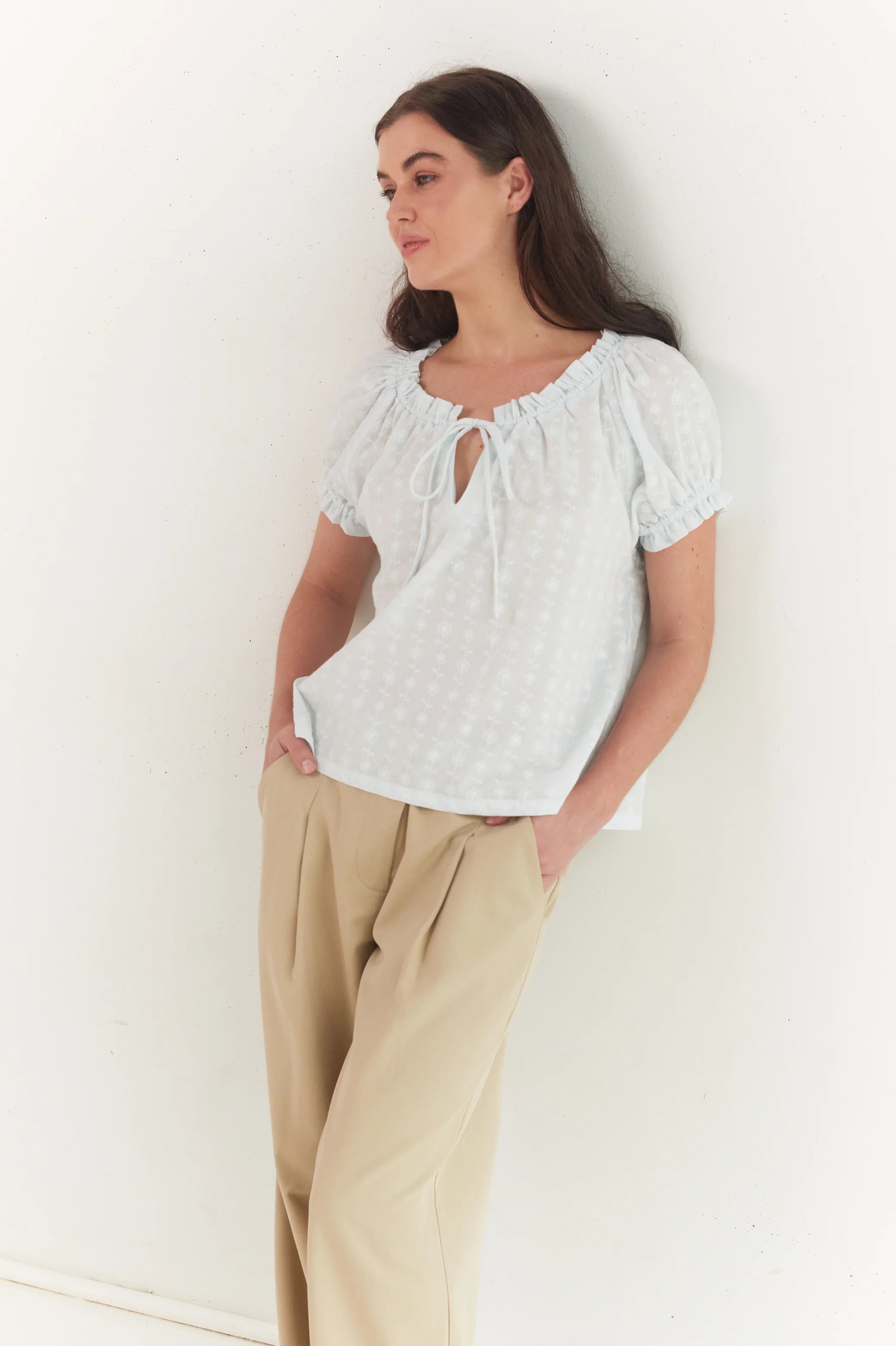 Juni Jasmine Blouse - Powder Blue