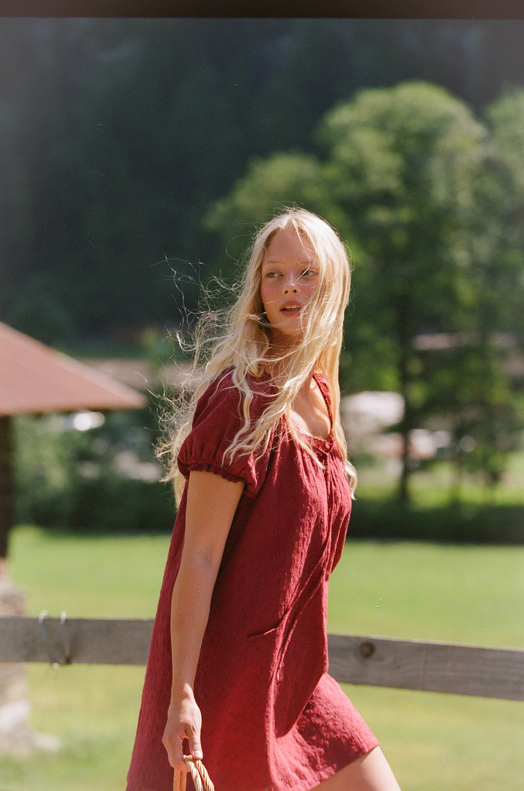 Juni Joelle Mini Dress - Dark Cherry (Coming Soon)