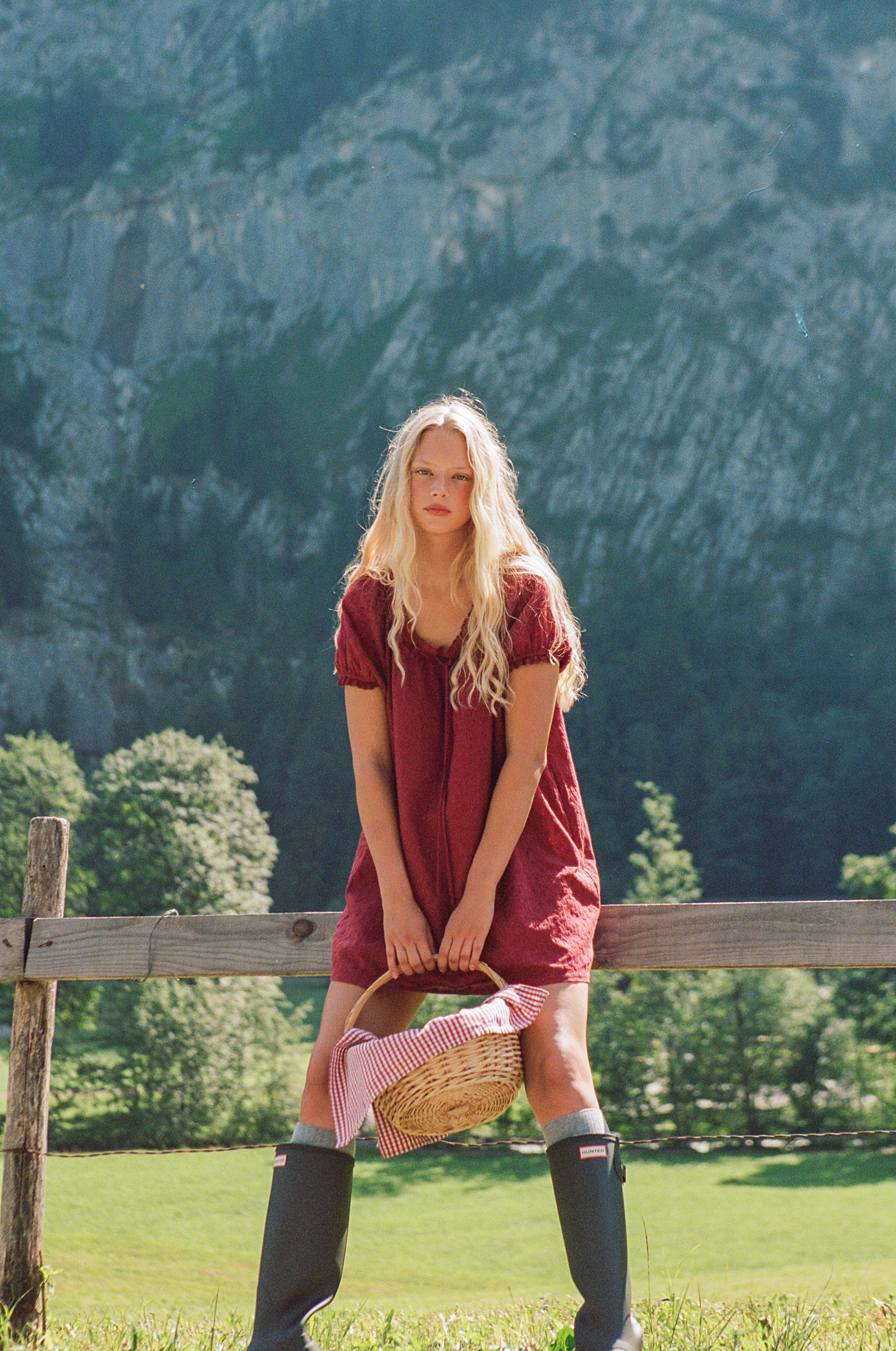 Juni Joelle Mini Dress - Dark Cherry (Coming Soon)