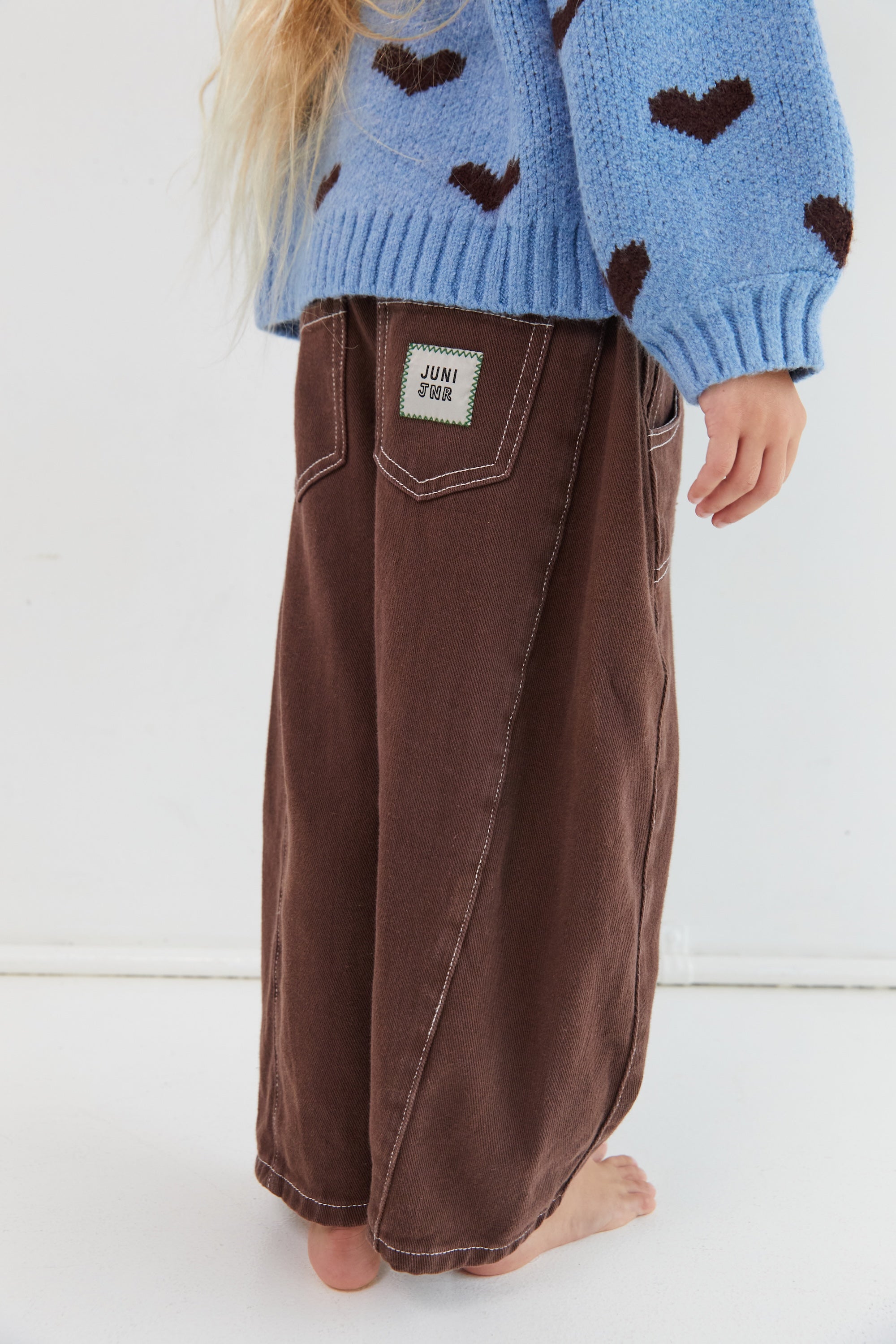 JUNI JNR Dylan Barrel Leg Jean - Cocoa