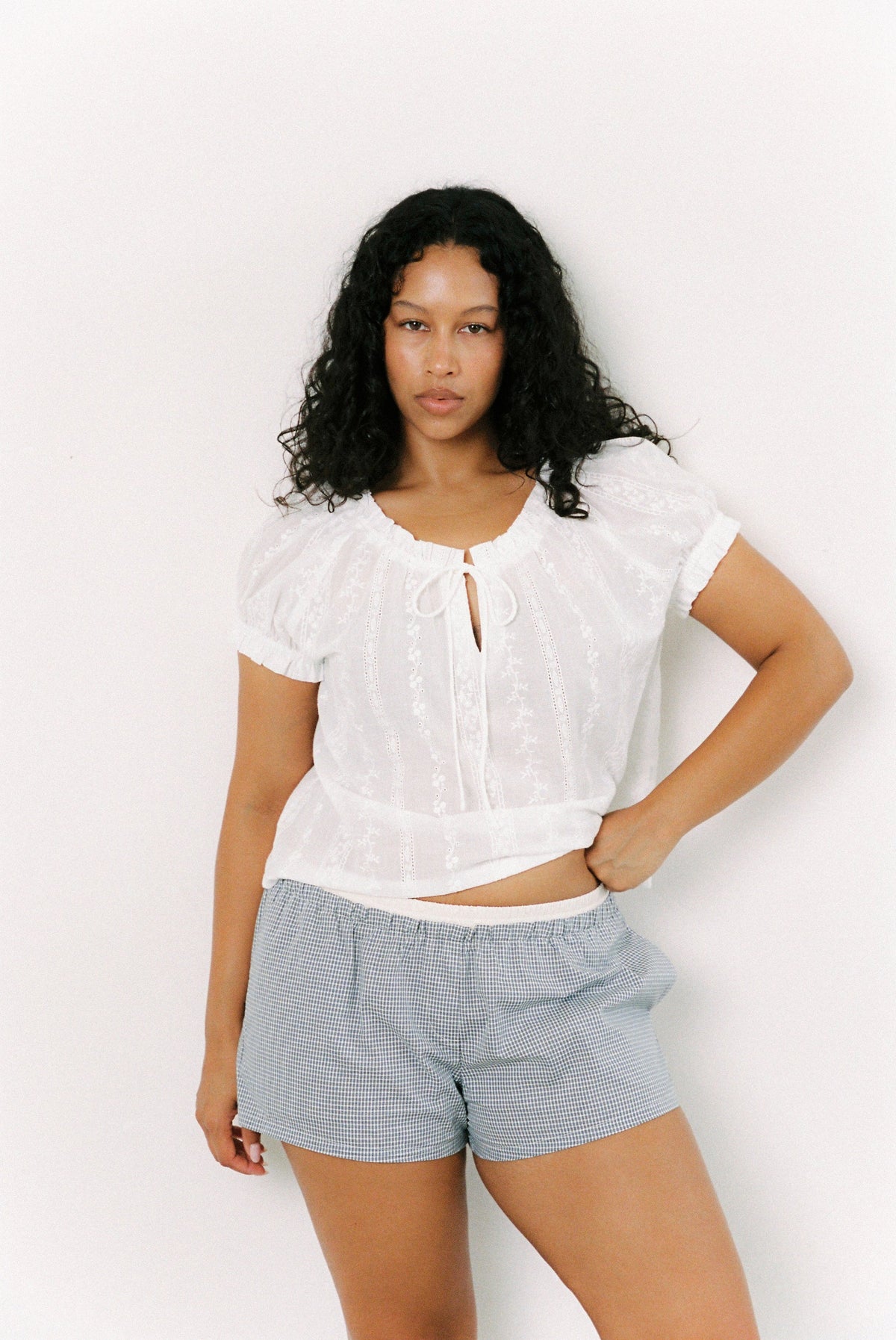 Juni Lucia Boxer Short - Grey Check COMING SOON