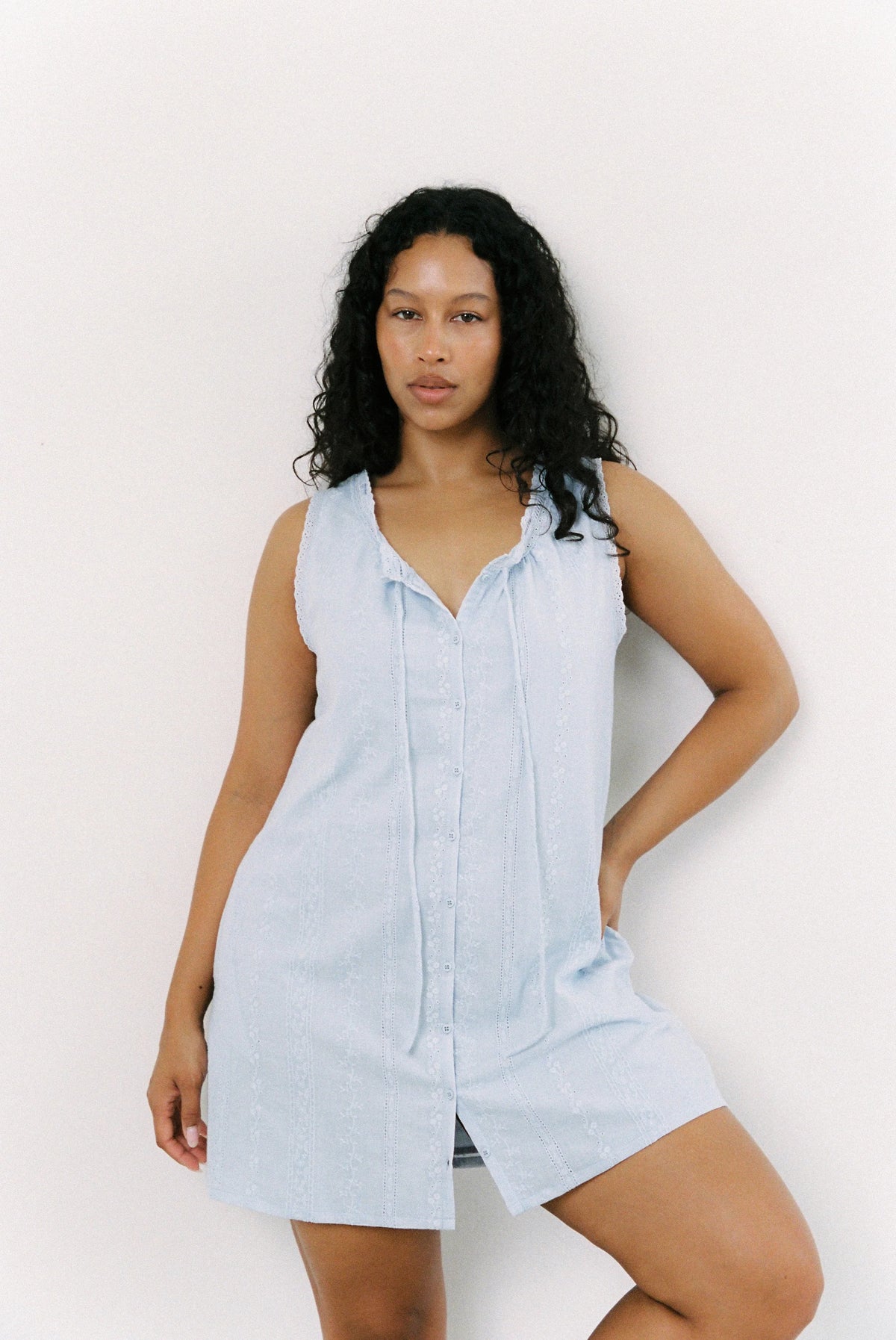 Juni Martina Mini Dress - Stone Blue