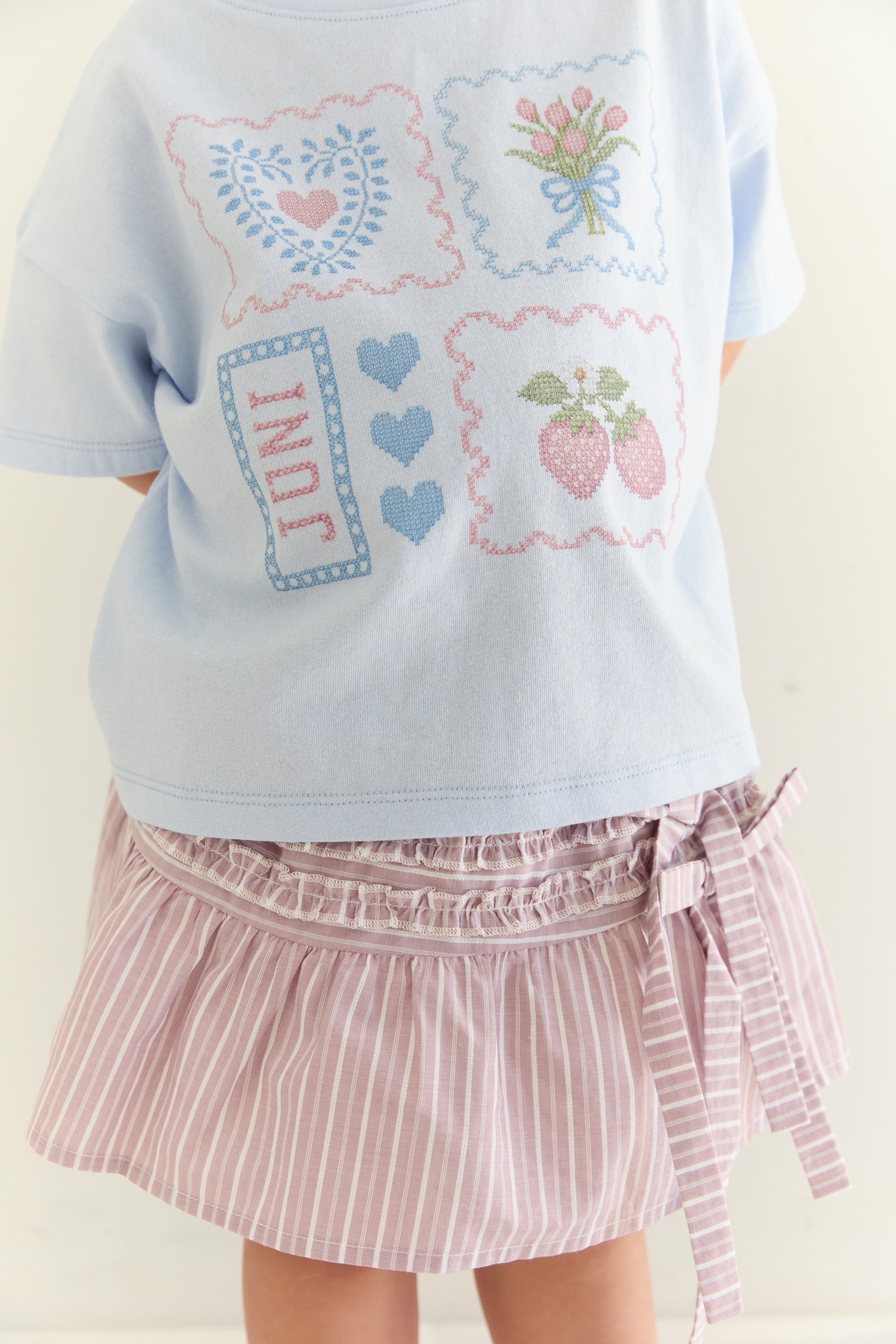 Juni JNR Patchwork Tee - Sky (Coming Soon)