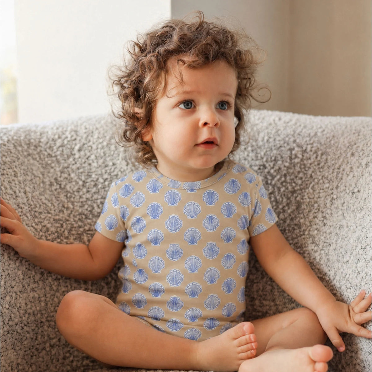 KYND Comfy Bodysuit Short Sleeve - Seashell Blue