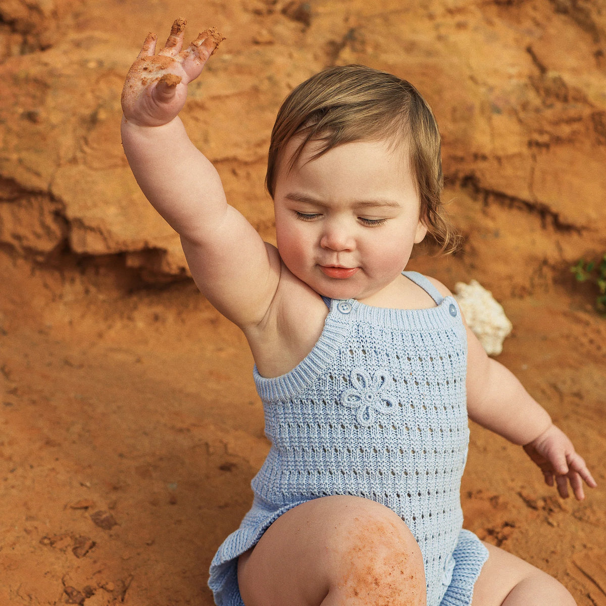 KYND Crochet Romper - Blue