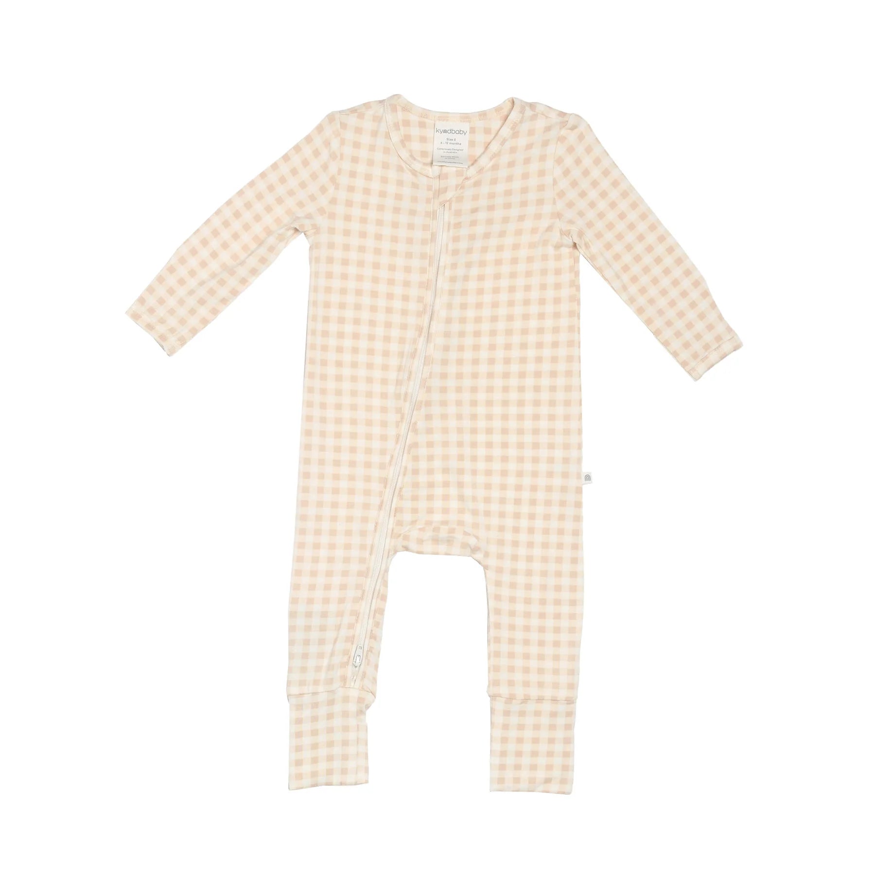 KYND Day Or Night Onsie - Neutral Gingham