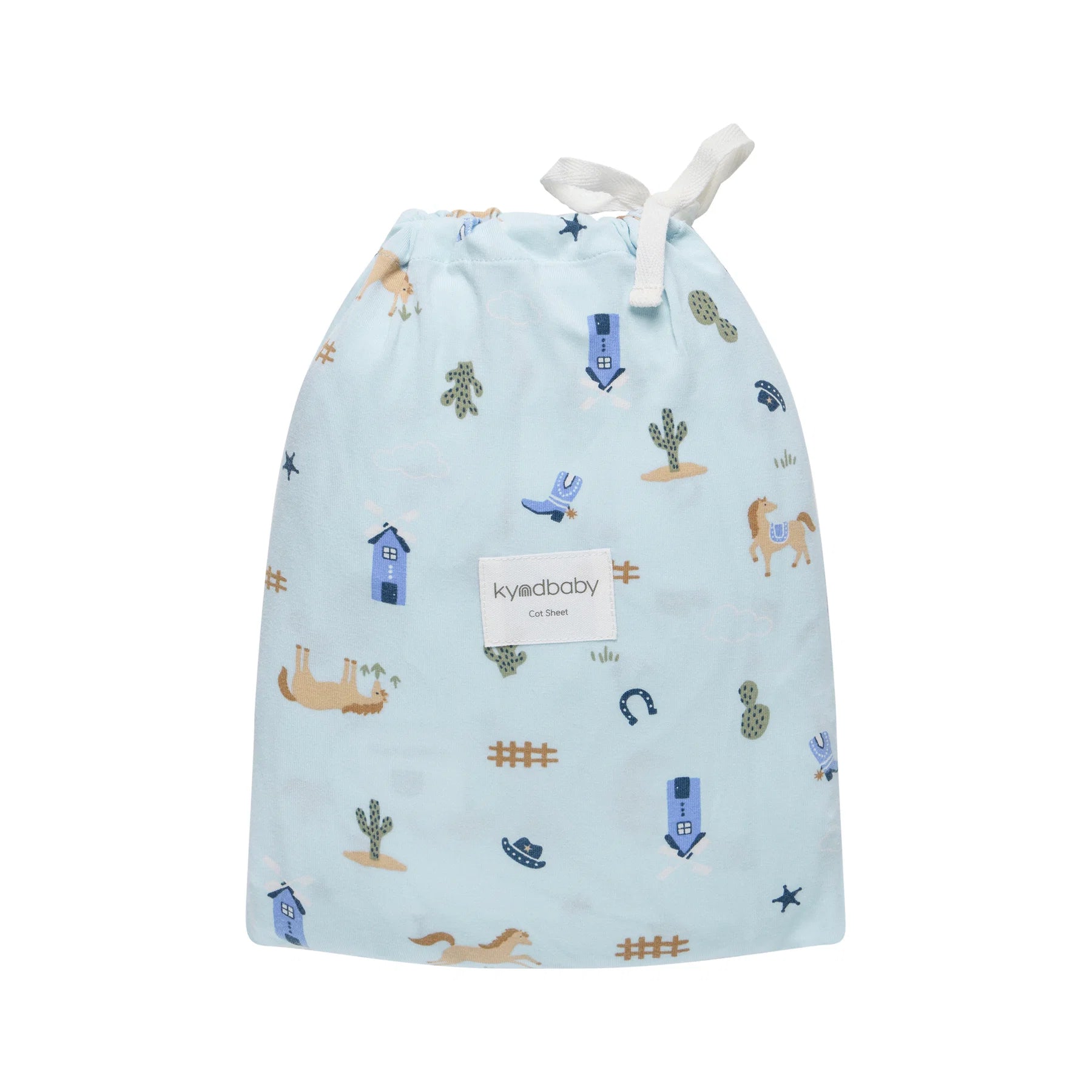 KYND Fitted Cot Sheet - Country Blue