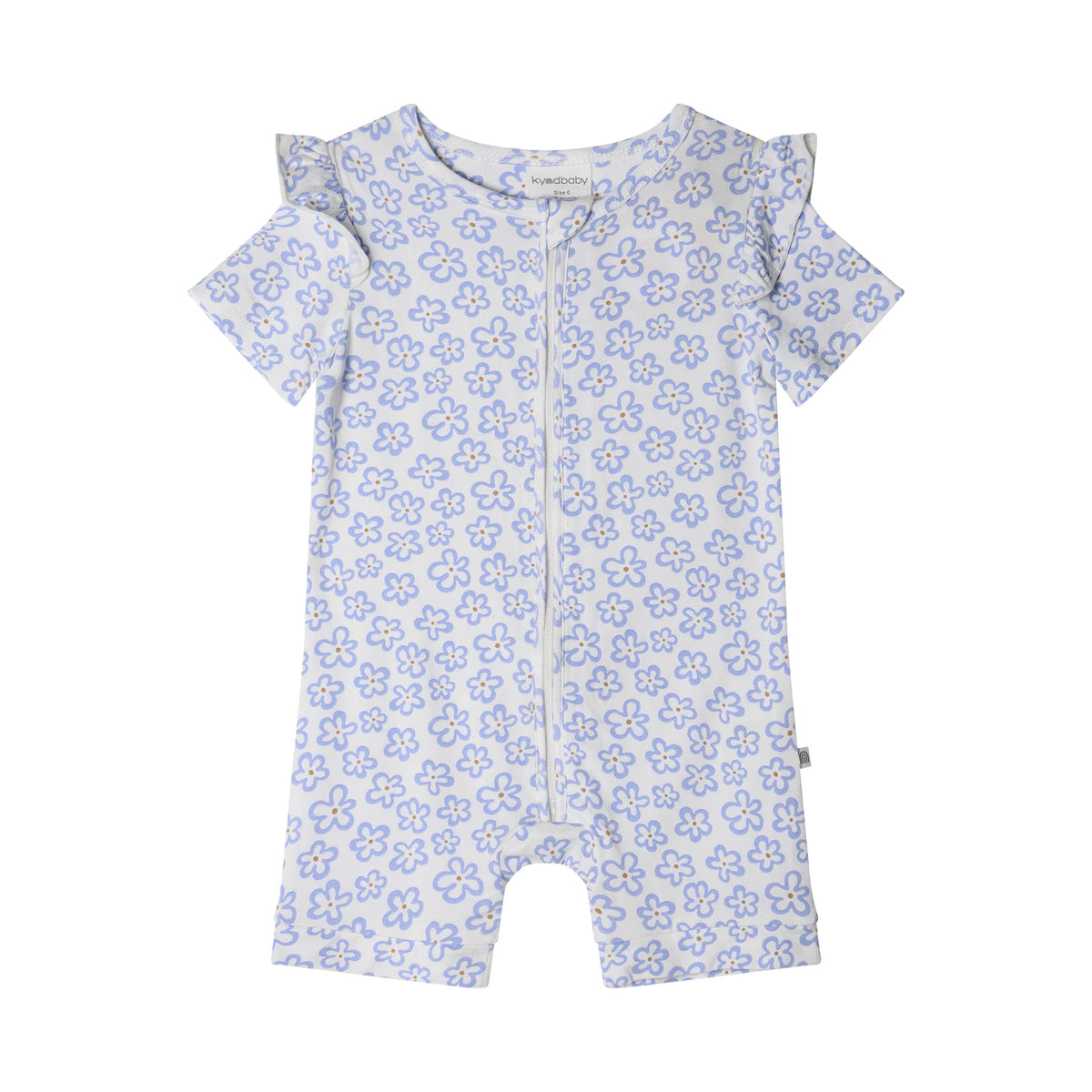 KYND Frill Short Sleeve Bodysuit - Hibiscus Blue