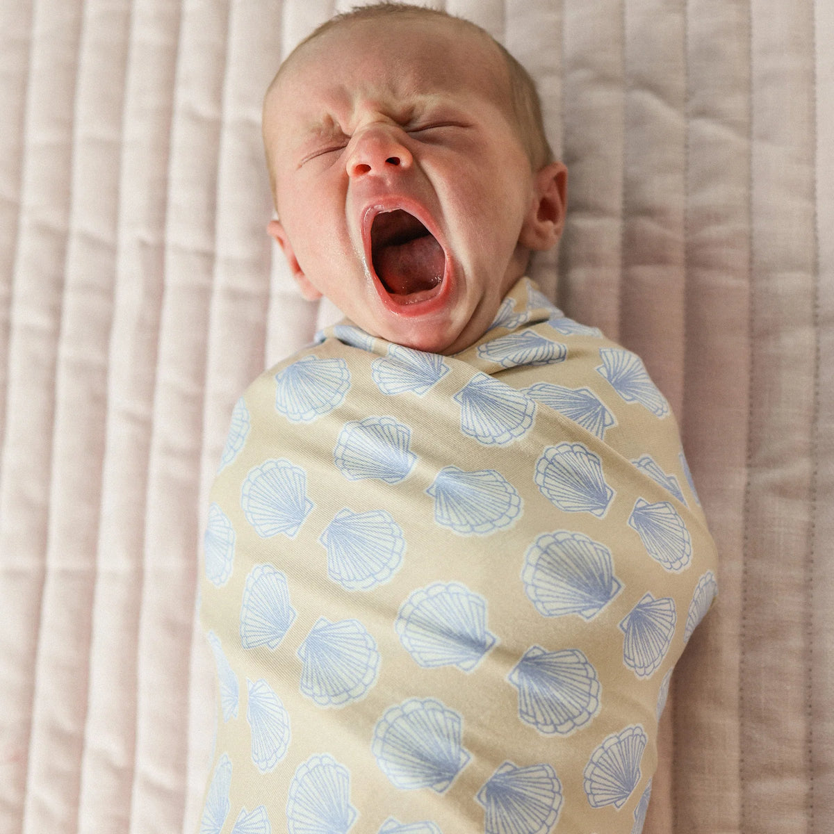 KYND Large Stretchy Swaddle - Sea Shell Blue