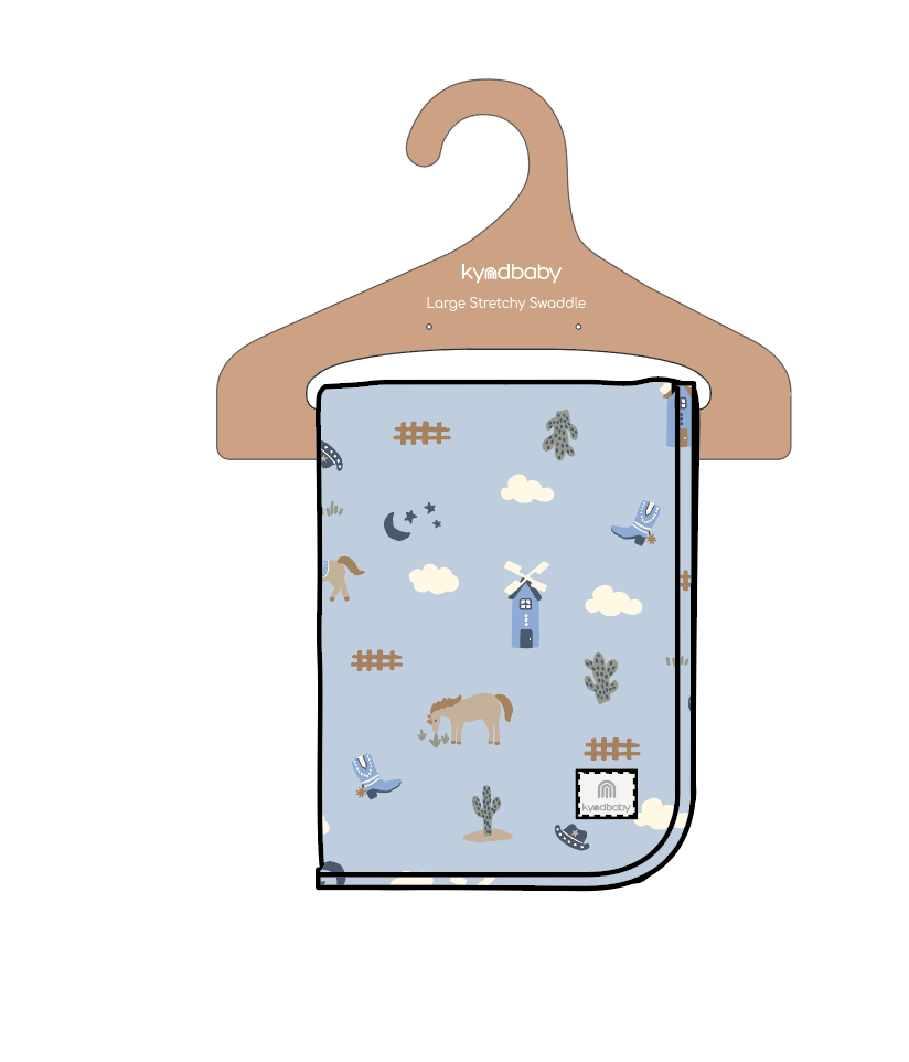 KYND Large Stretchy Swaddle - Country Blue