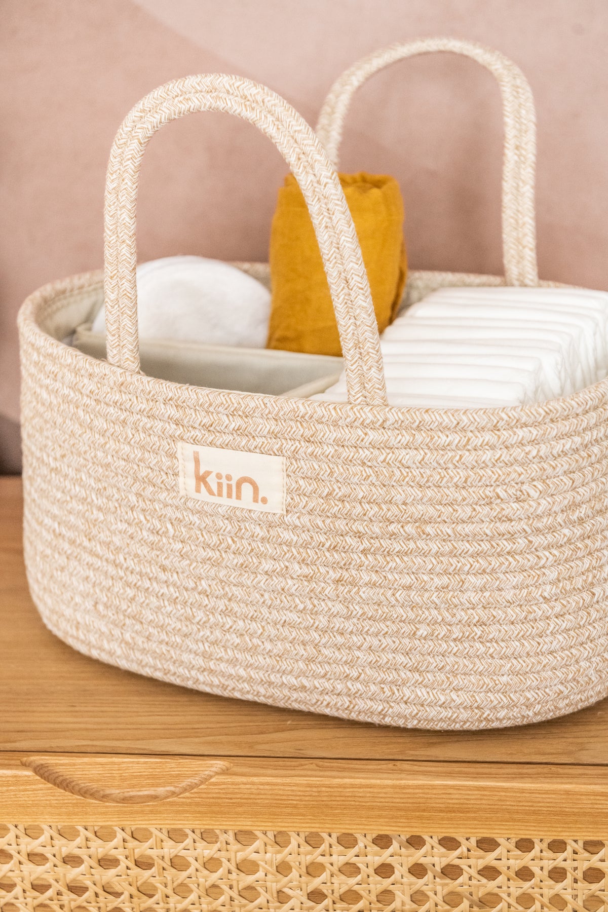 Kiin Cotton Rope Nappy Caddy Organiser