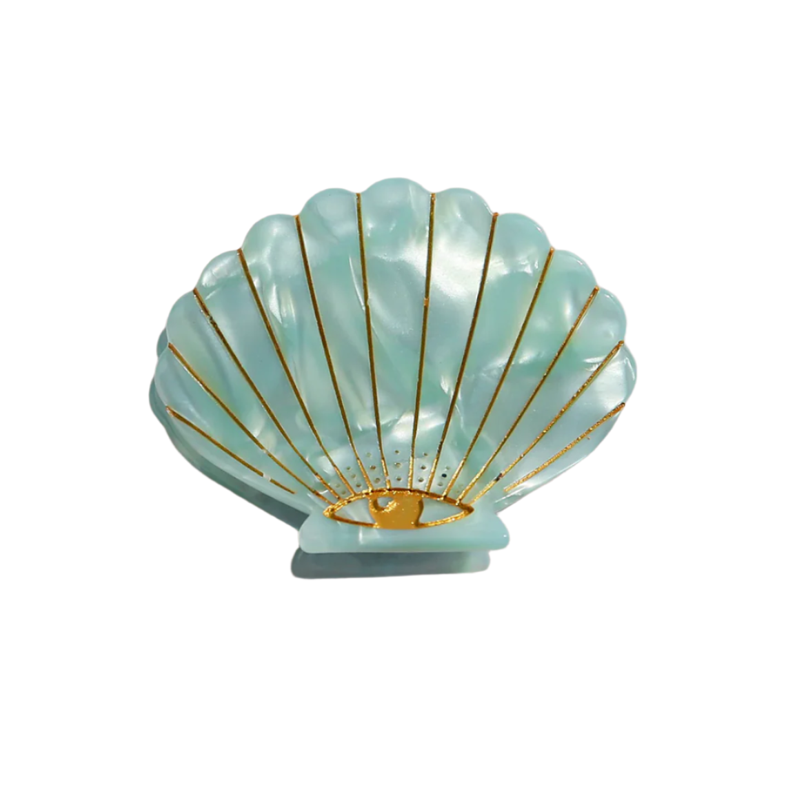 Kingston Shell Hair Clip - Mint Pearl