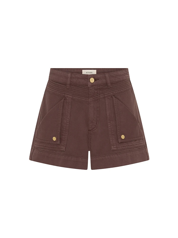Kivari Celene Denim Short - Chocolate