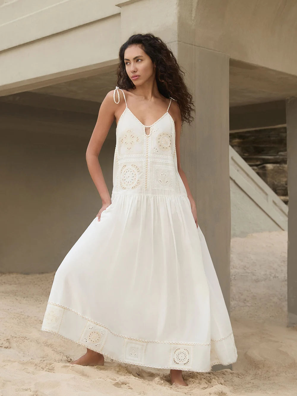 Kivari Delfie Maxi Dress - Ivory