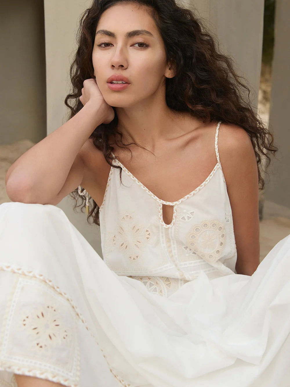 Kivari Delfie Maxi Dress - Ivory