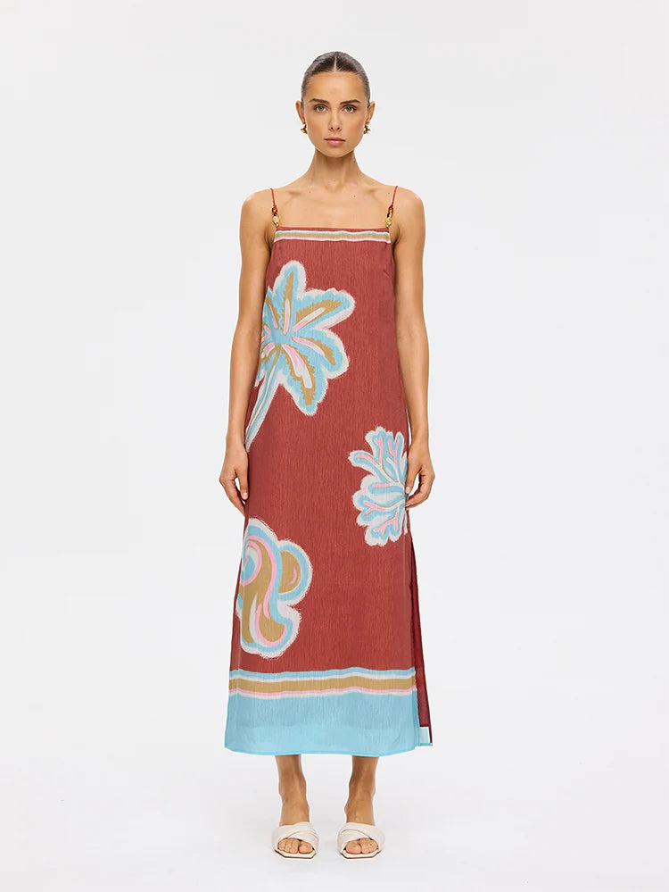 Kivari Enzo Midi Dress - Maroon