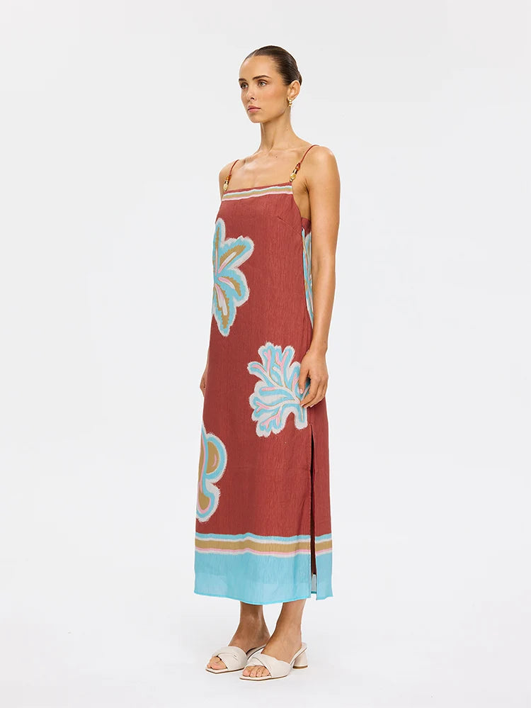Kivari Enzo Midi Dress - Maroon