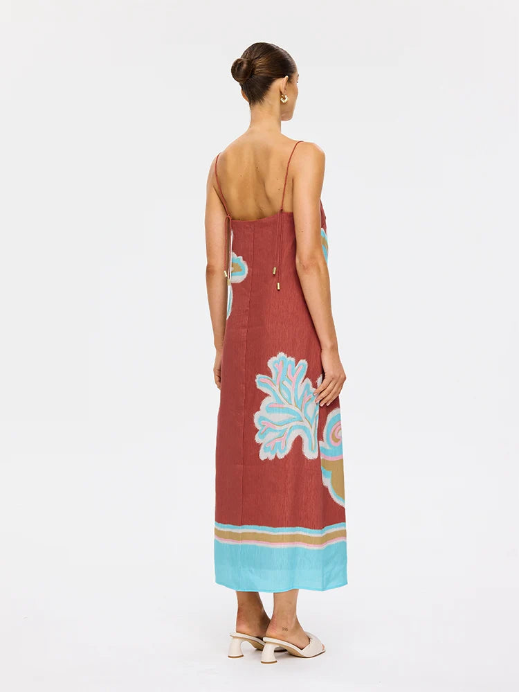 Kivari Enzo Midi Dress - Maroon