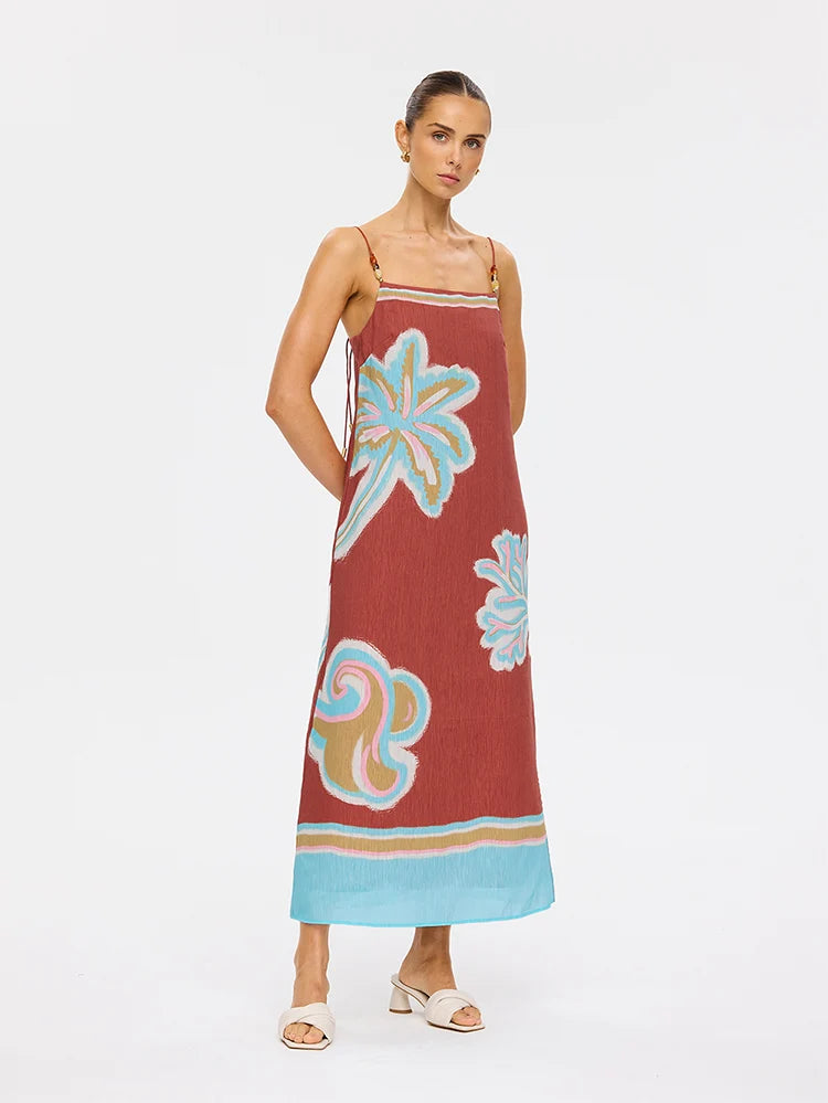 Kivari Enzo Midi Dress - Maroon