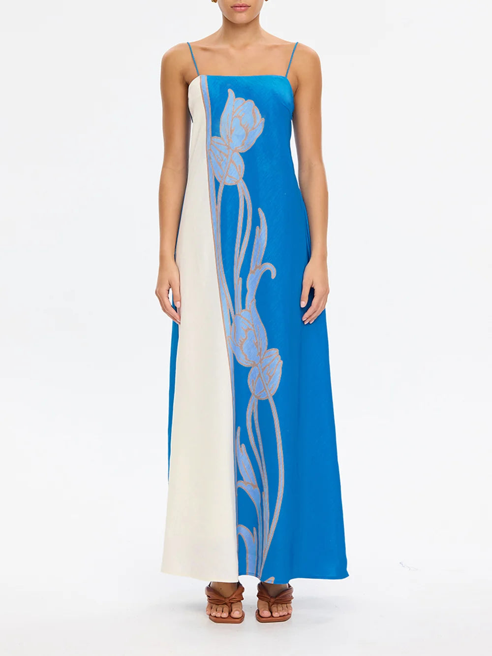 Kivari Fleur Maxi Dress - Blue/Ivory