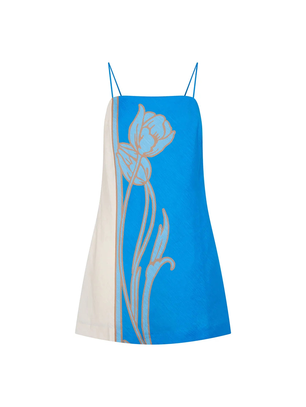 Kivari Fleur Mini Dress - Blue/Ivory