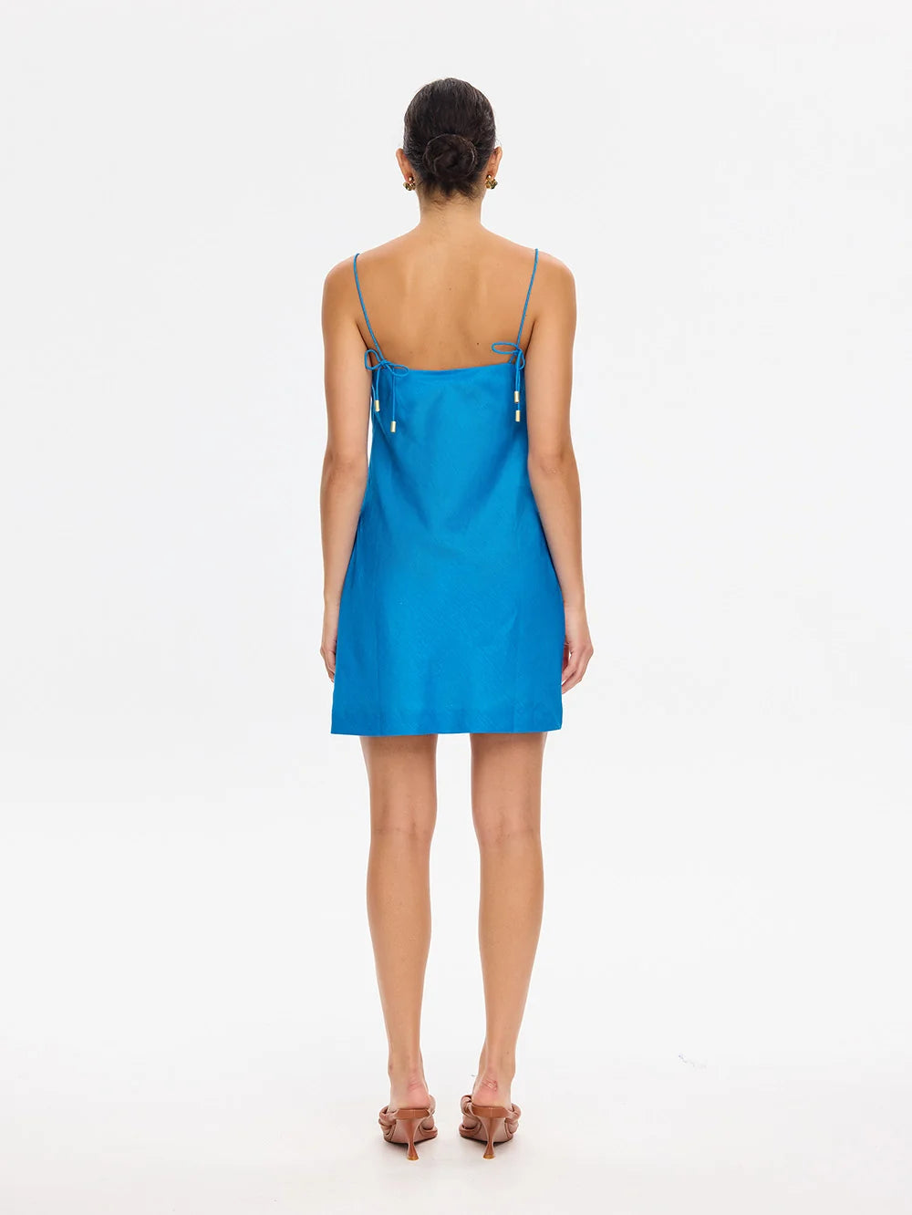 Kivari Fleur Mini Dress - Blue/Ivory