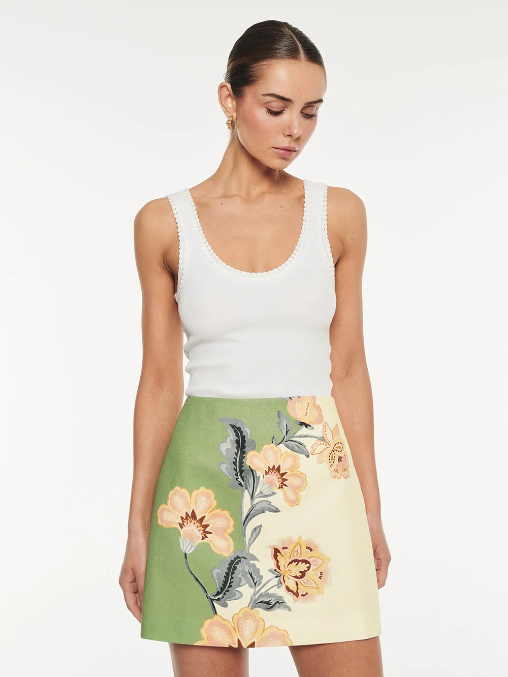 Kivari Lotte Mini Skirt - Green/Cream