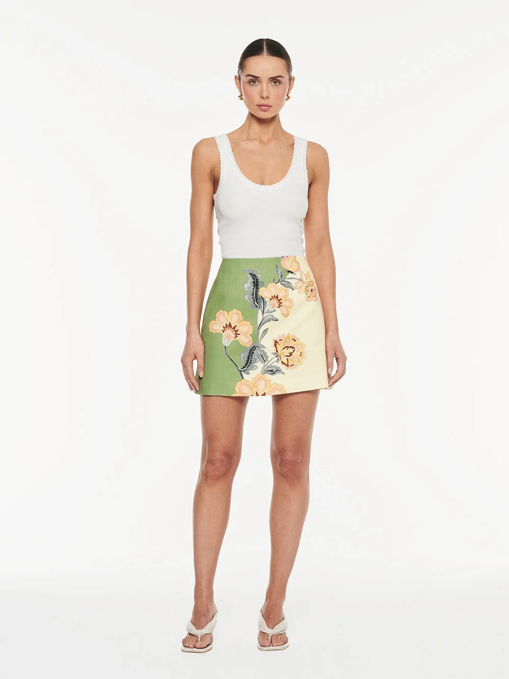 Kivari Lotte Mini Skirt - Green/Cream