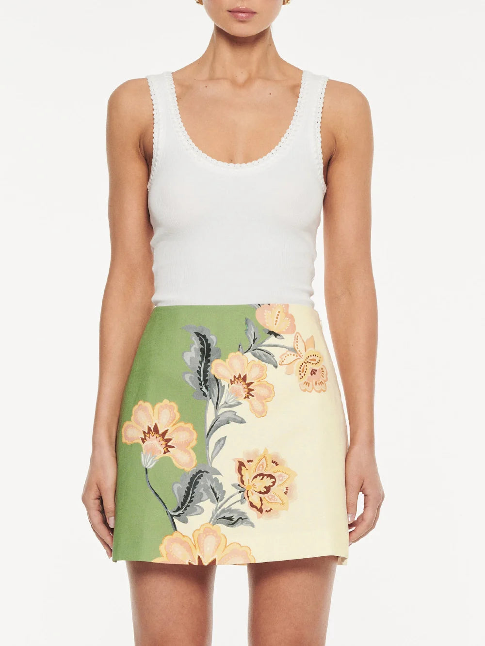 Kivari Lotte Mini Skirt - Green/Cream
