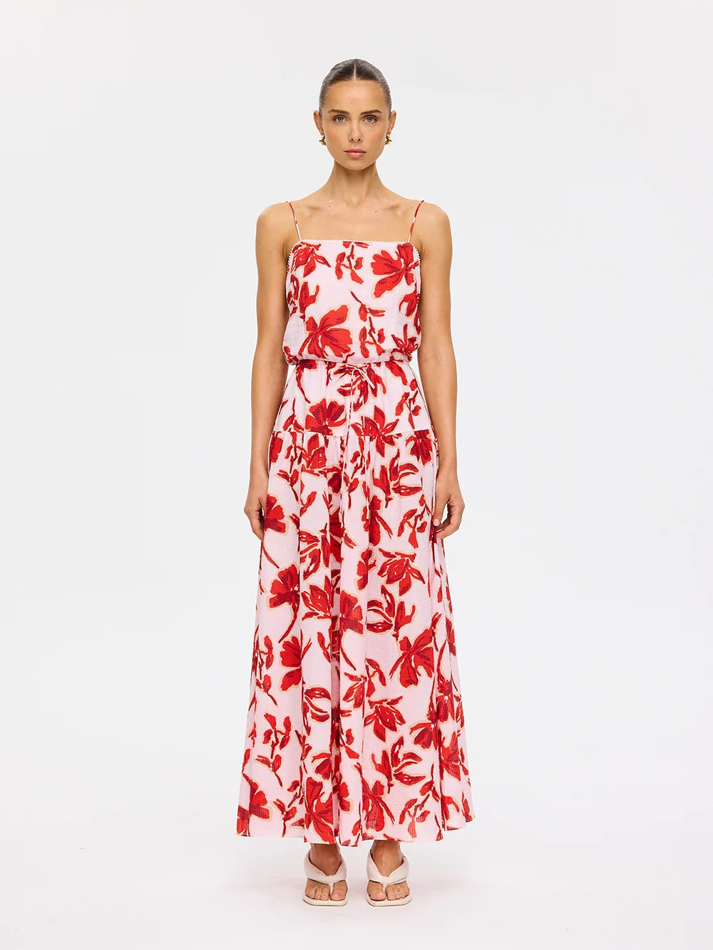 Kivari Rosalie Strappy Maxi Dress - Red