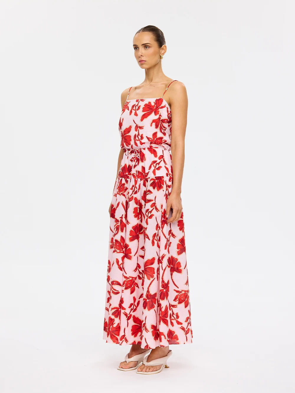 Kivari Rosalie Strappy Maxi Dress - Red