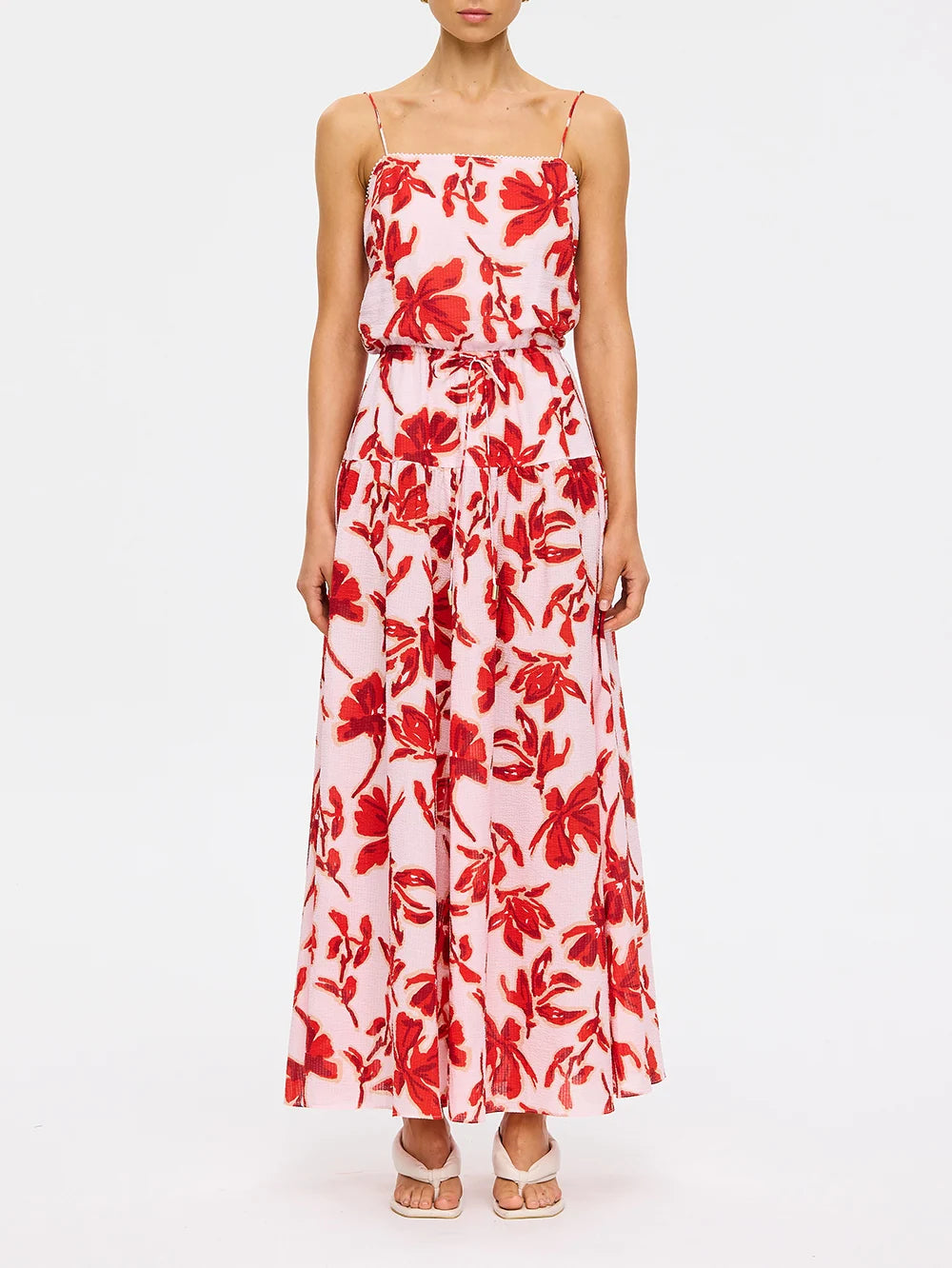 Kivari Rosalie Strappy Maxi Dress - Red