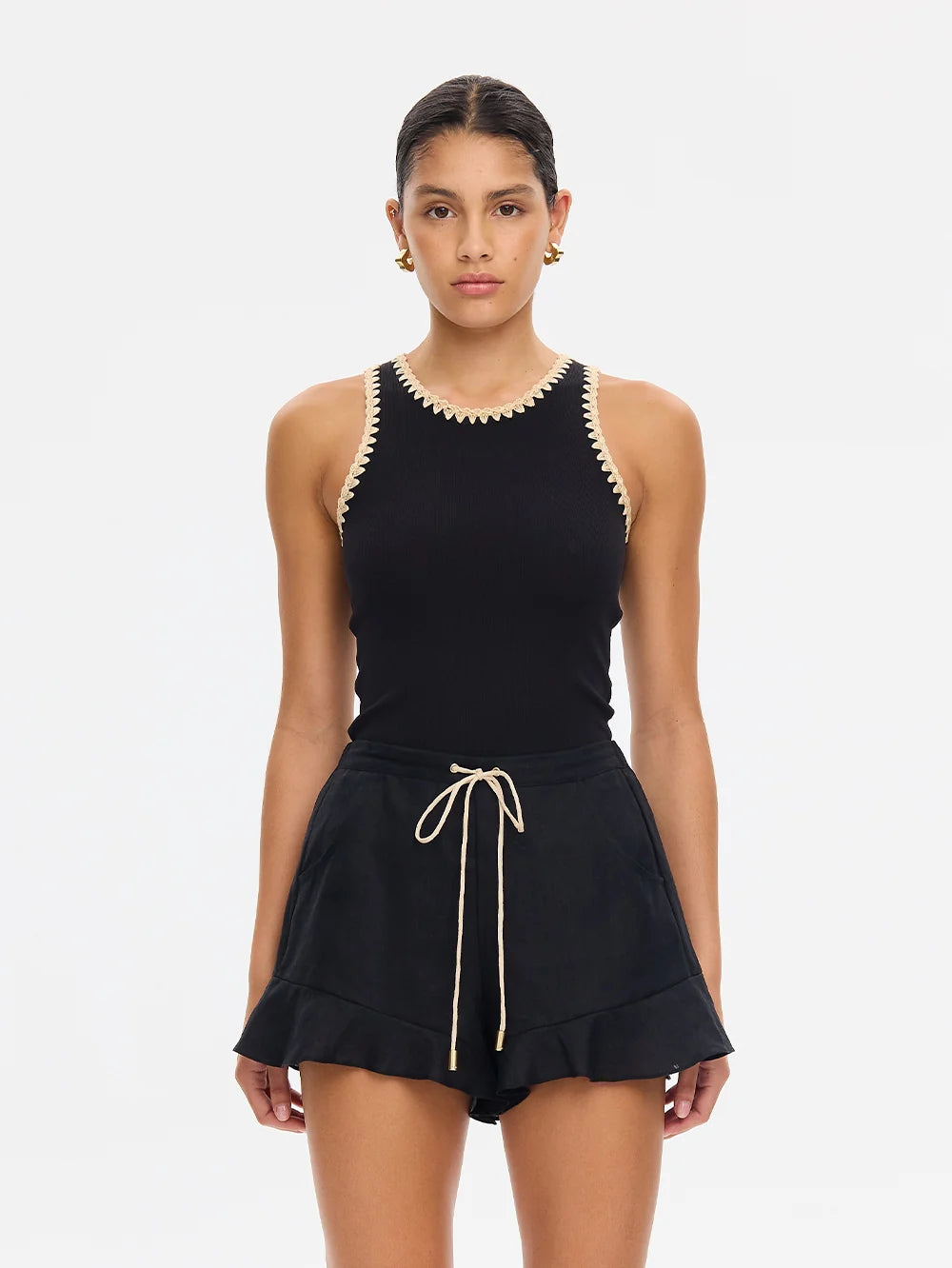 Kivari Tallulah Spliced Tank - Black/Cream