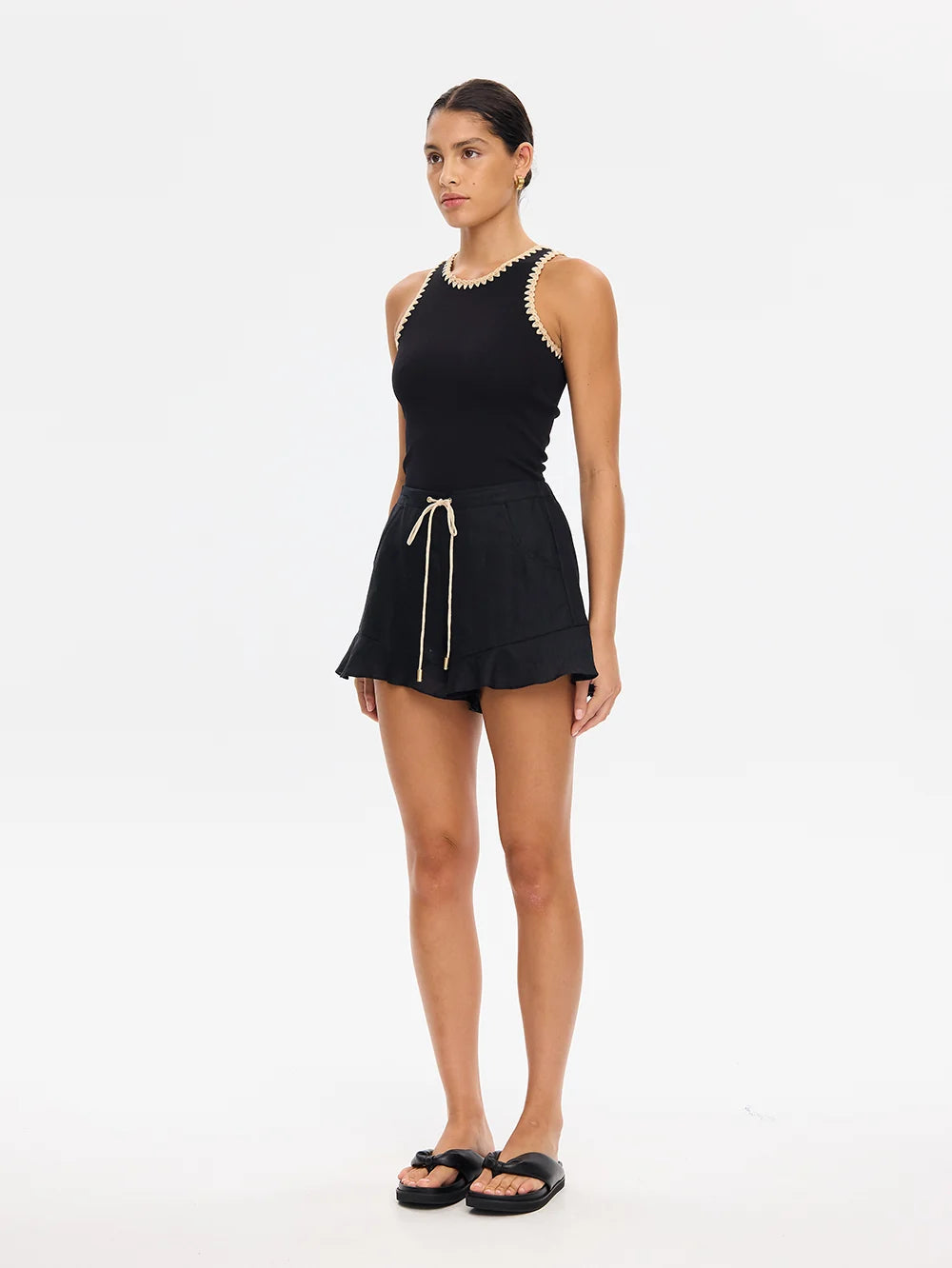 Kivari Tallulah Spliced Tank - Black/Cream