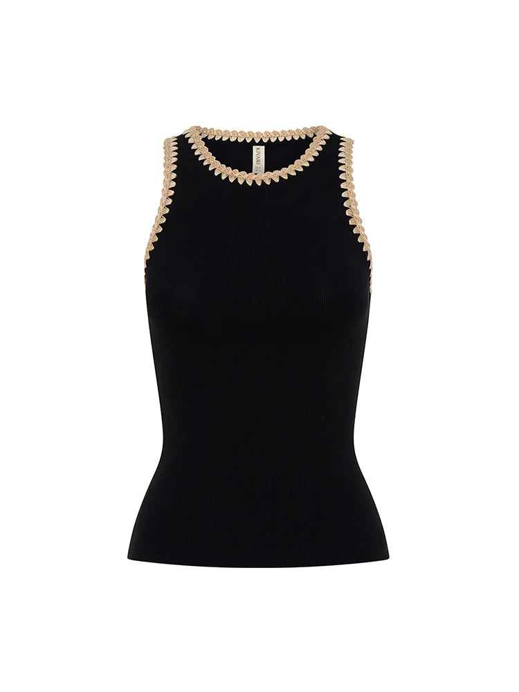 Kivari Tallulah Spliced Tank - Black/Cream