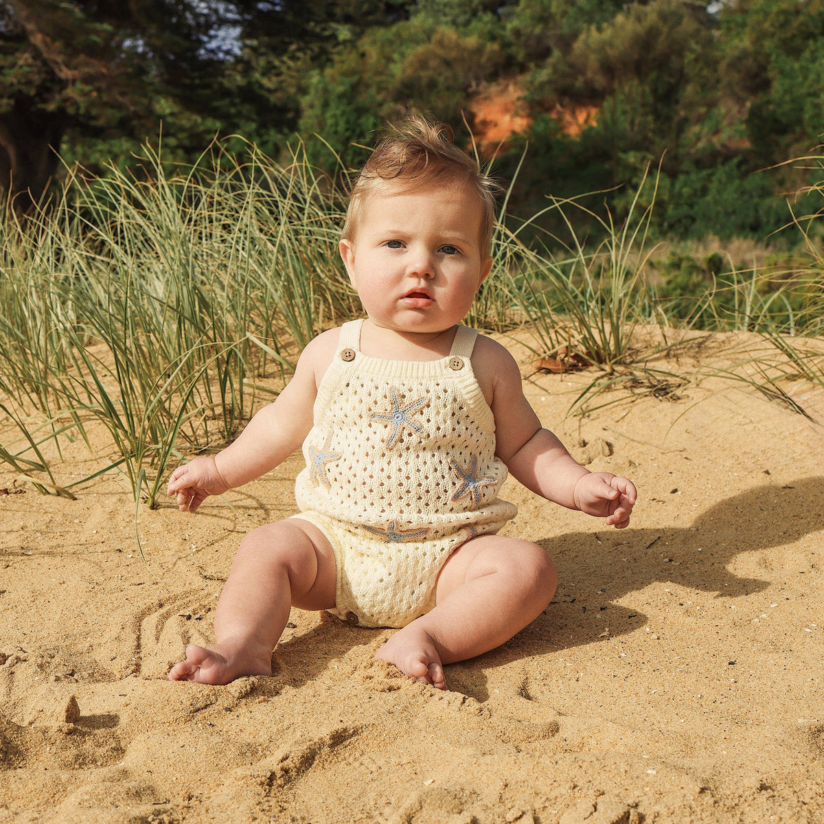 Kynd Crochet Romper - Coconut Star