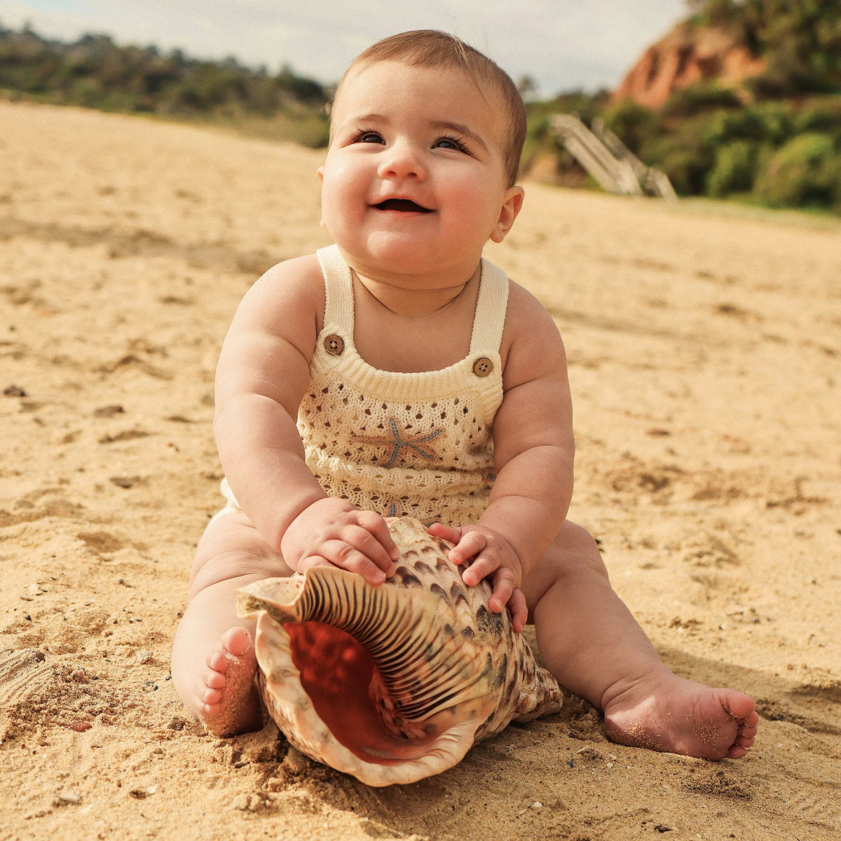 Kynd Crochet Romper - Coconut Star