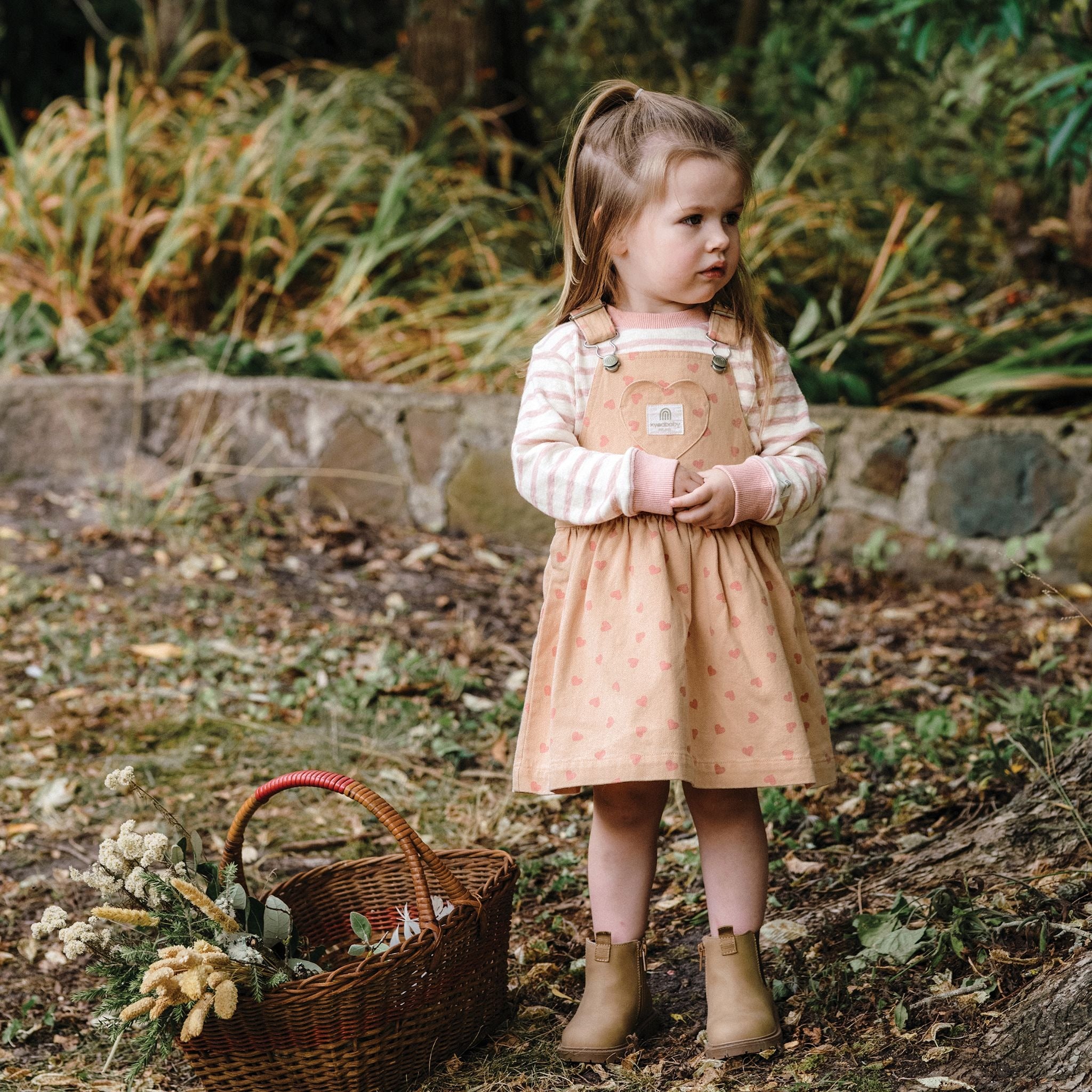 Kynd Denim Pinafore - Pink