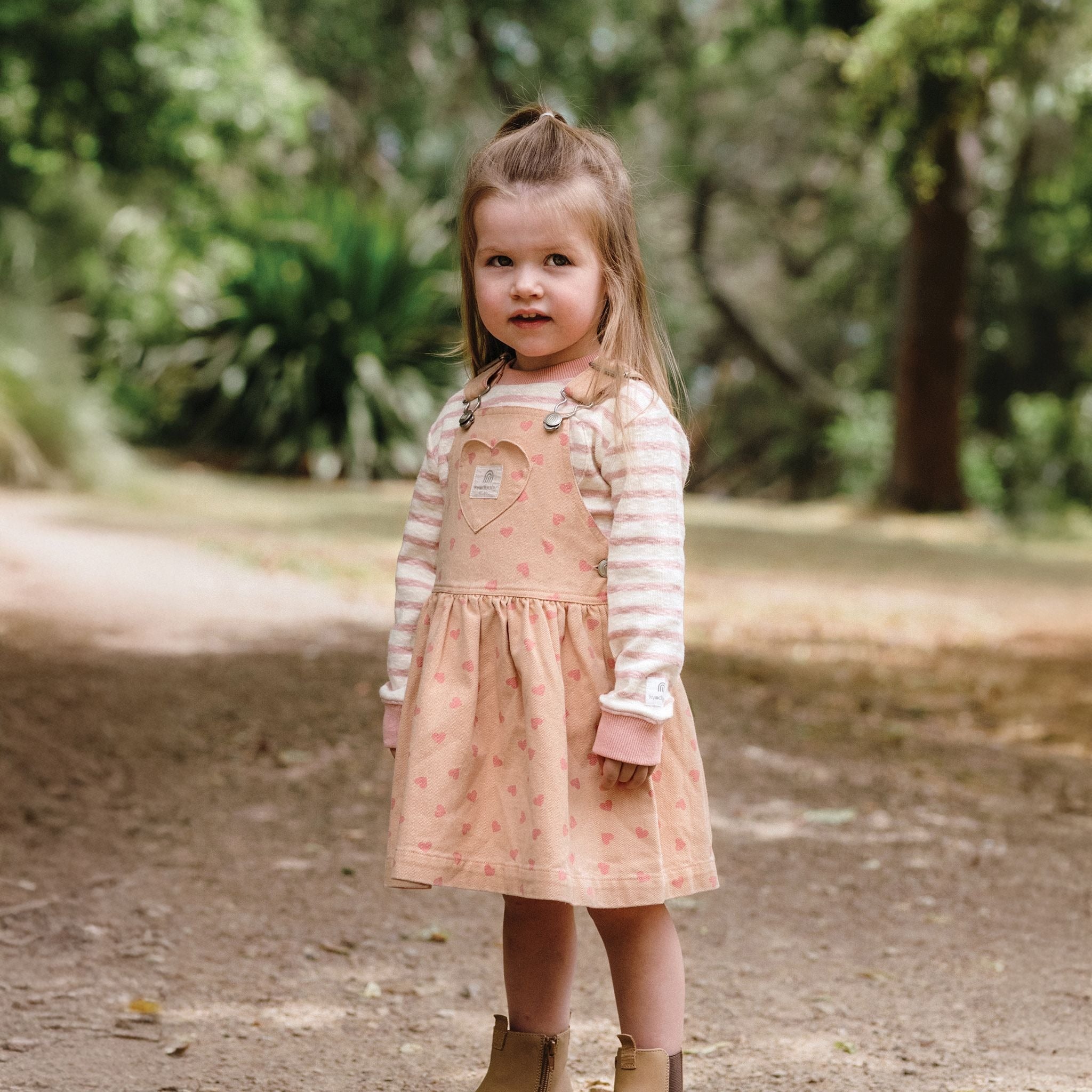 Kynd Denim Pinafore - Pink