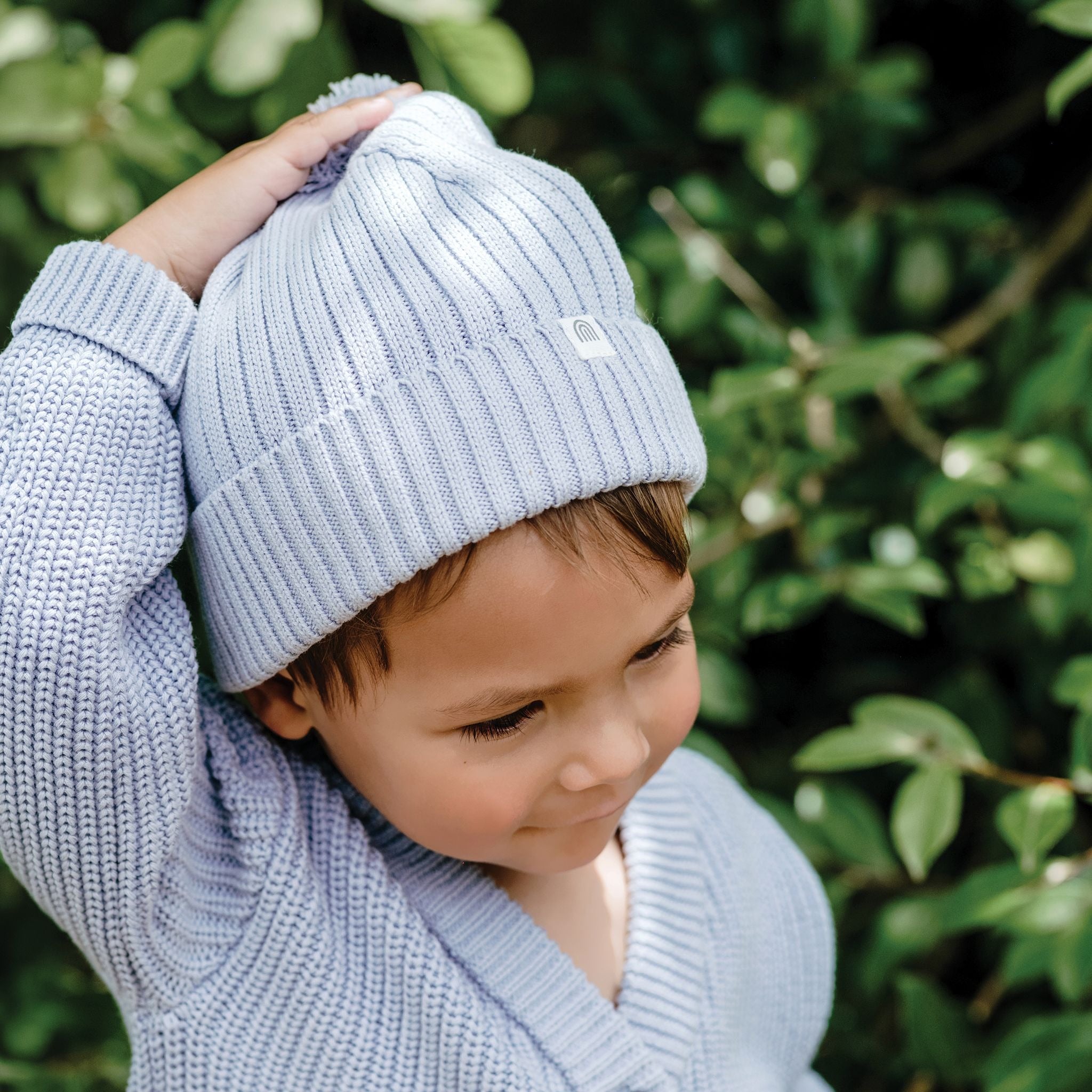 Kynd Organic Chunk Rib Knit Beanie - Sky Blue