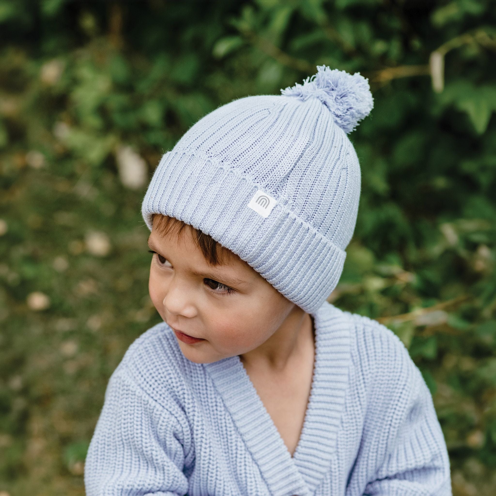 Kynd Organic Chunk Rib Knit Beanie - Sky Blue