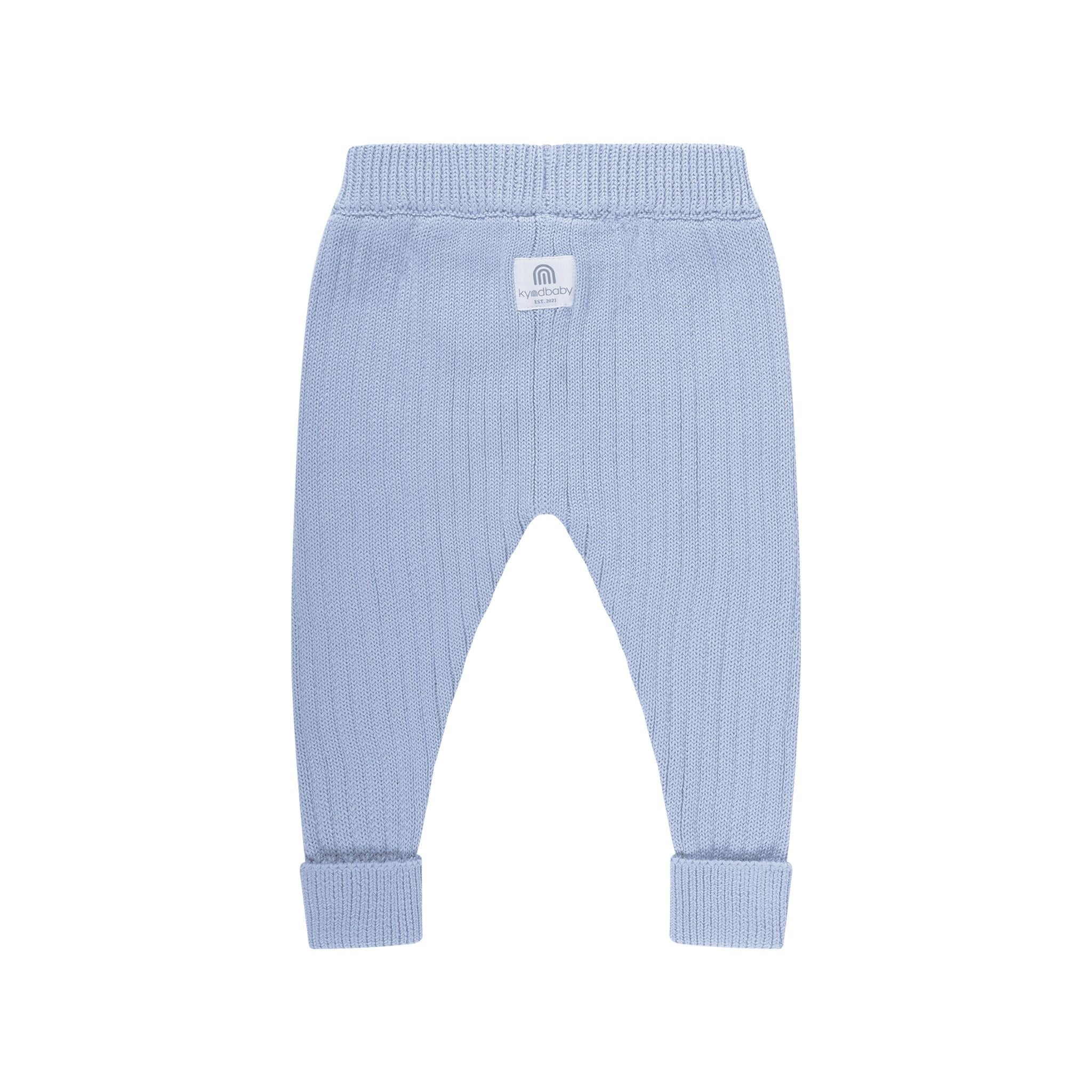 Kynd Organic Chunky Rib Knit Pant - Sky Blue