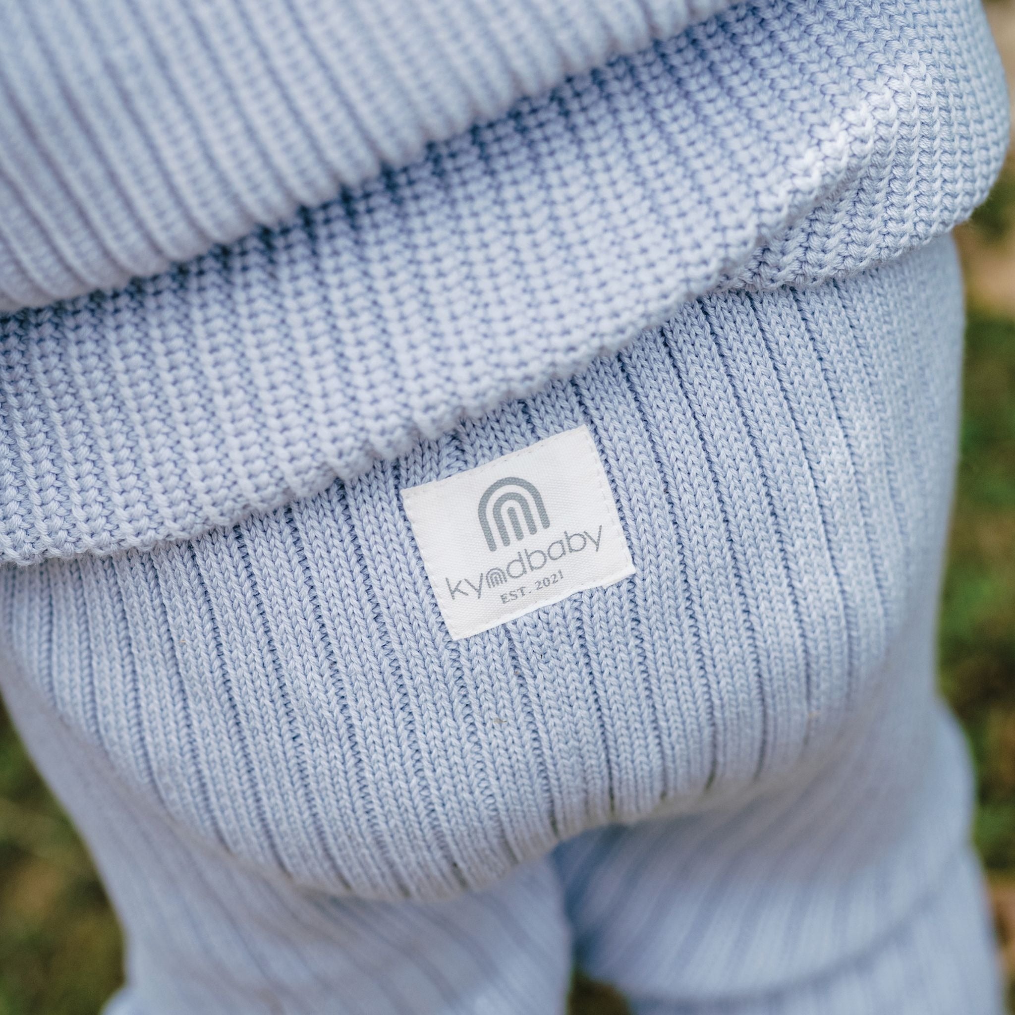 Kynd Organic Chunky Rib Knit Pant - Sky Blue