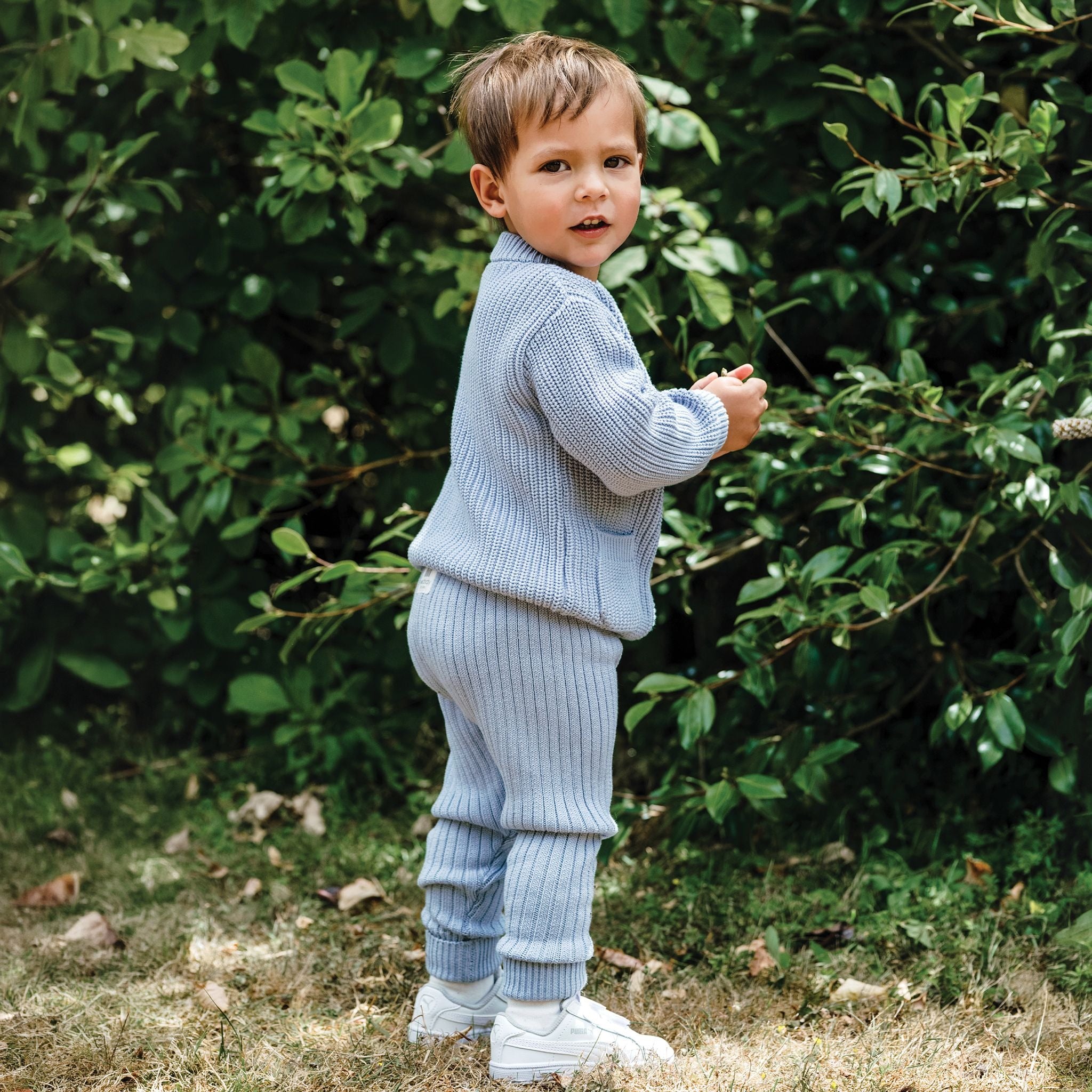 Kynd Organic Chunky Rib Knit Pant - Sky Blue