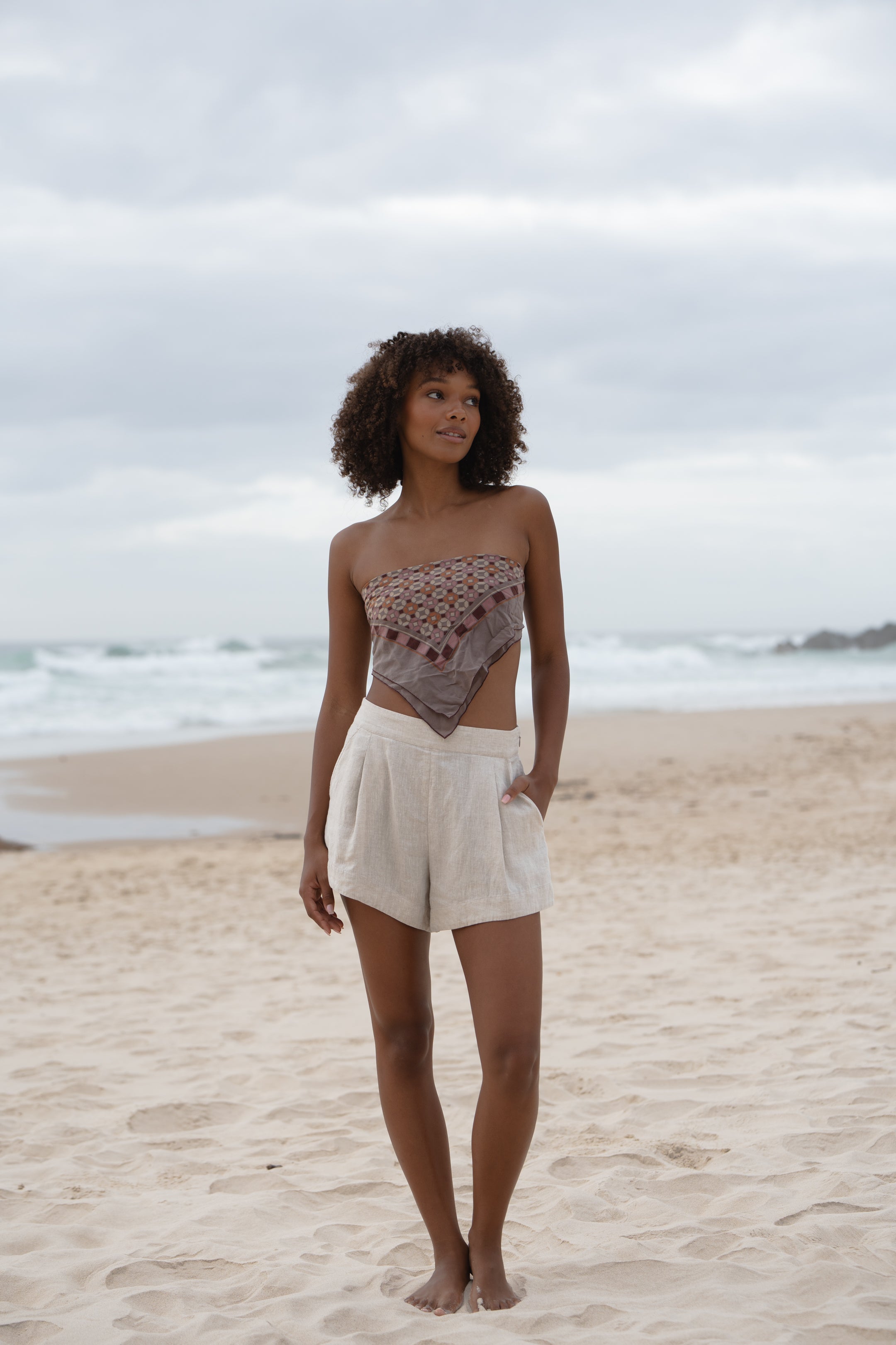 Lilly Pilly Gaia Linen Shorts - Oatmeal